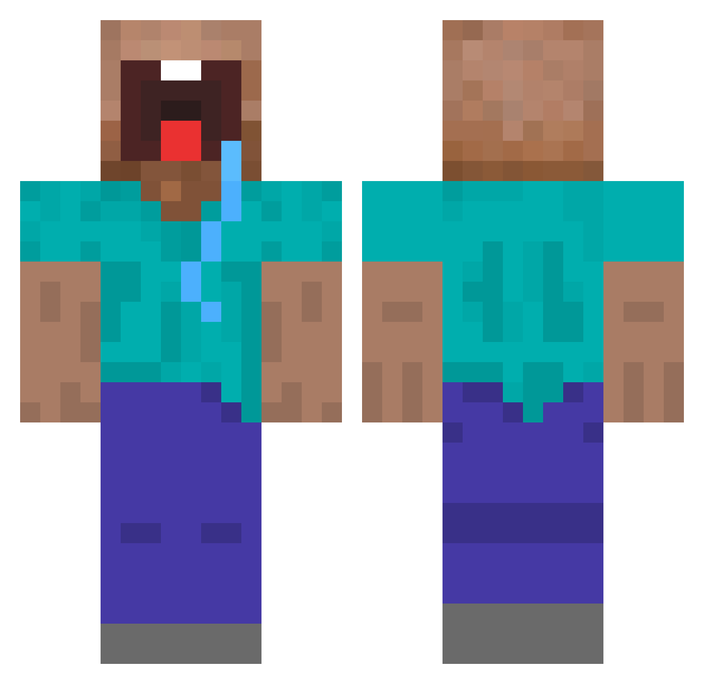 thekidthatiknow Minecraft skin, front and back view