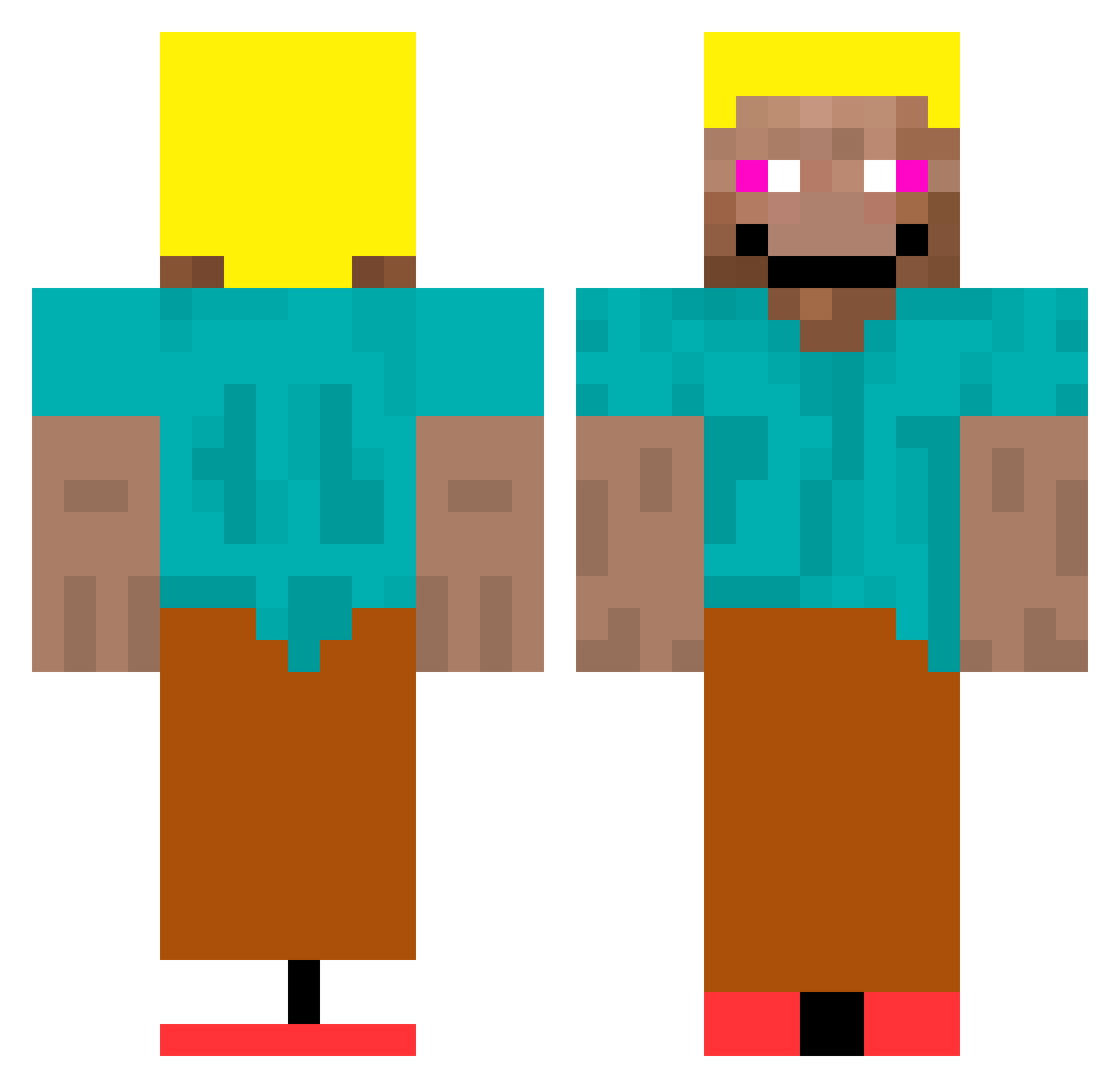 ScaryMel0n Minecraft skin, front and back view