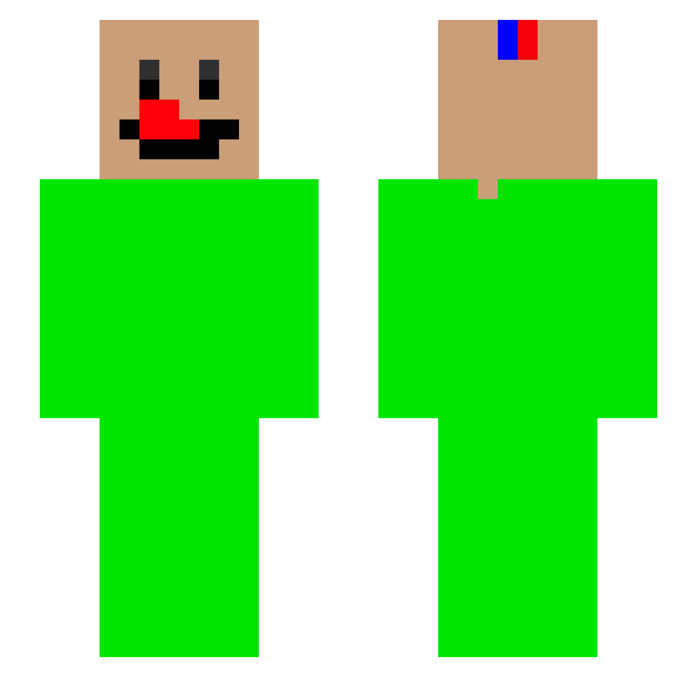 sporters Minecraft skin, front and back view