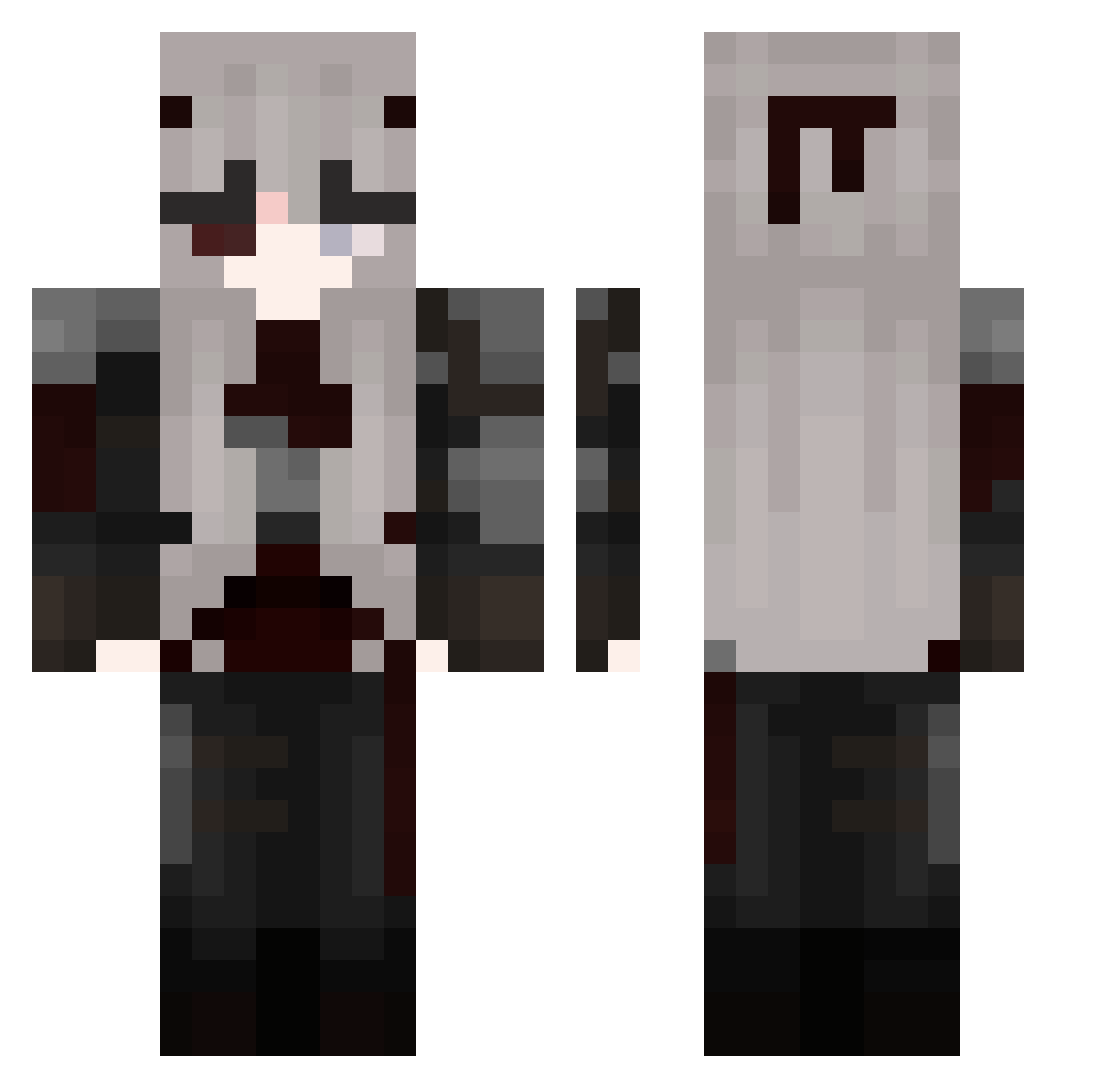 StudioVexx Minecraft skin, front and back view