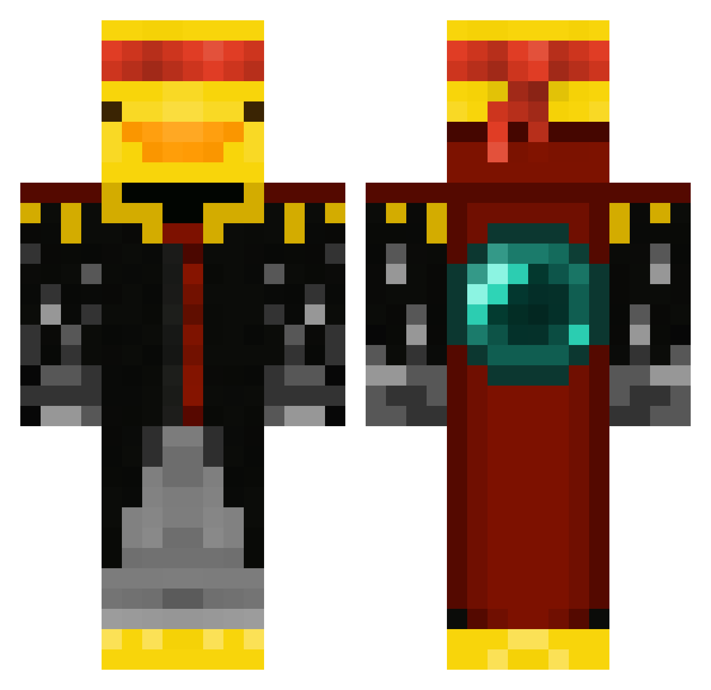 xskaarl Minecraft skin, front and back view