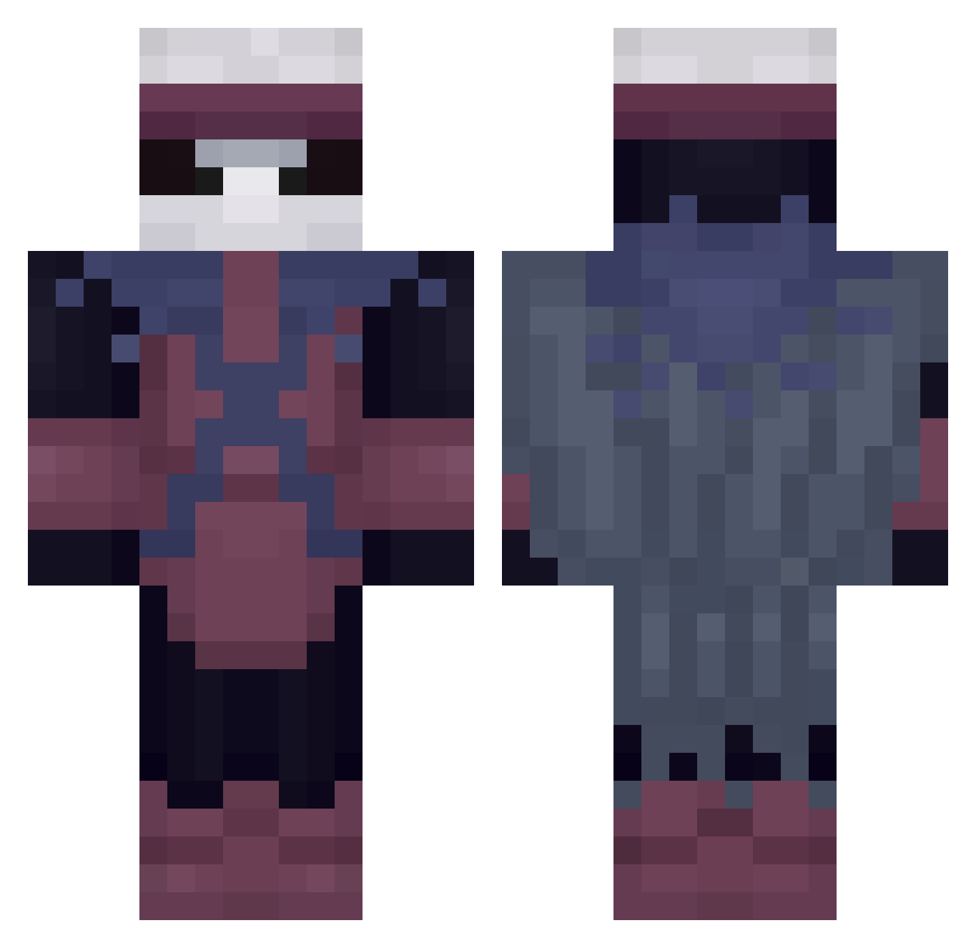 Subplot Minecraft skin, front and back view