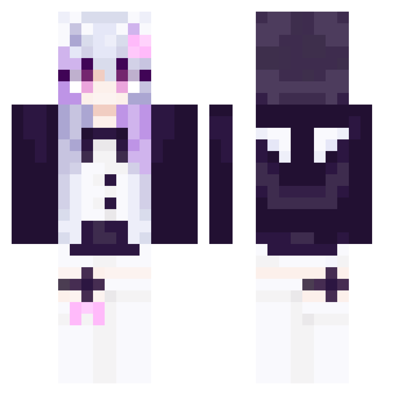 Meowkin_Pumpki Minecraft skin, front and back view