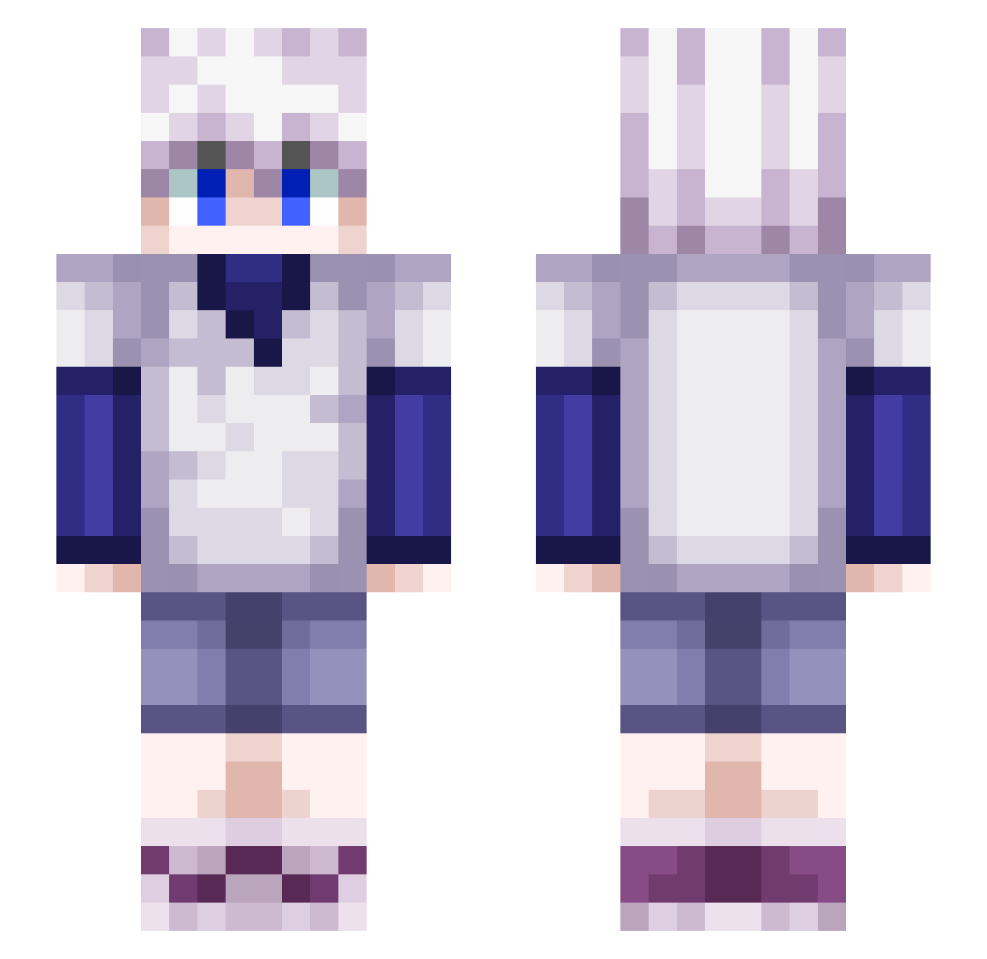 EGirl_David Minecraft skin, front and back view