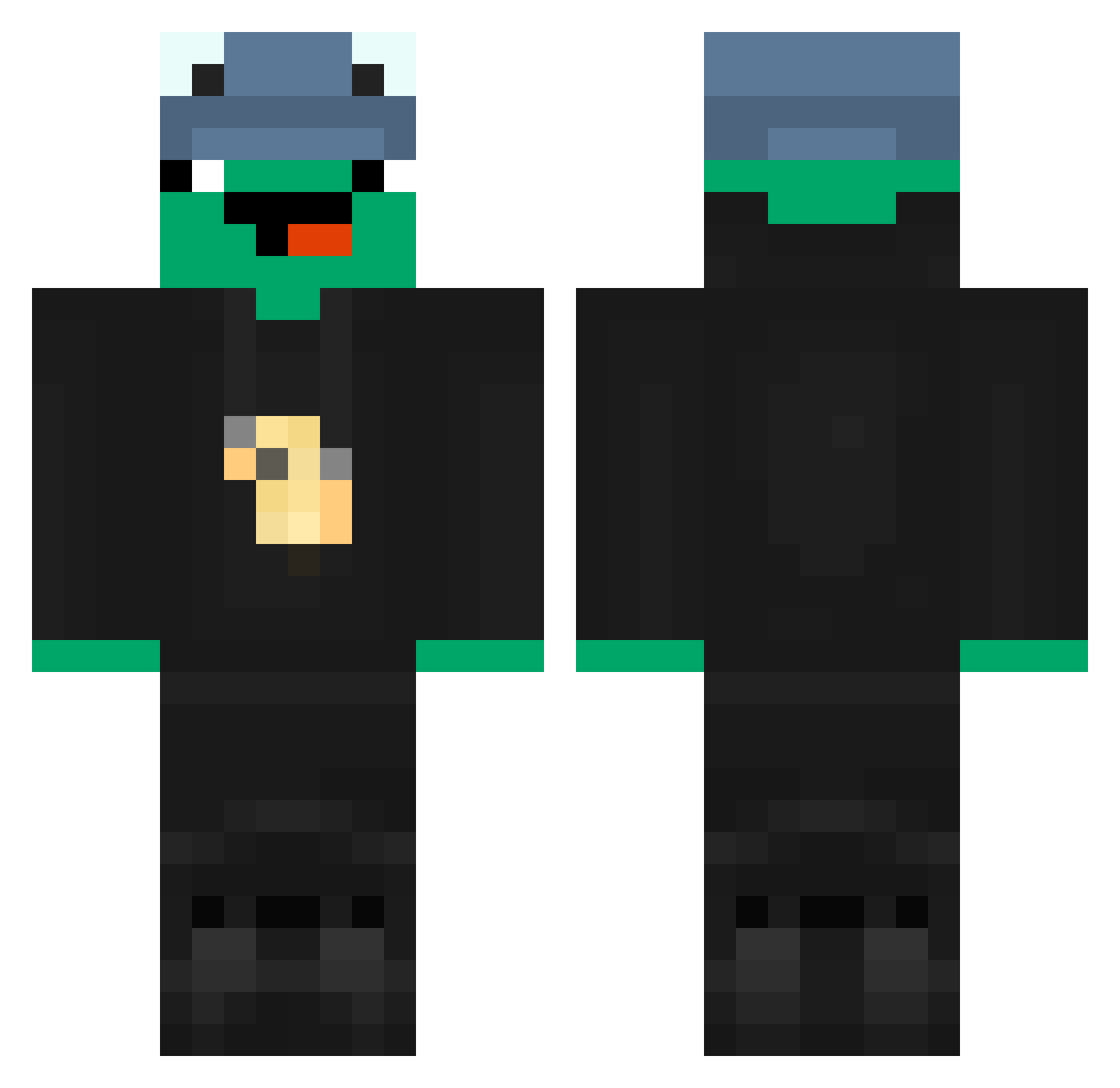 samirthegreen Minecraft skin, front and back view