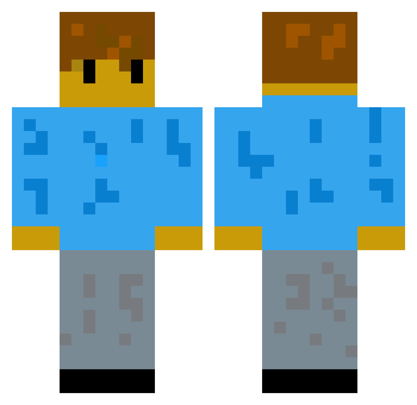 RalfsVV Minecraft skin, front and back view