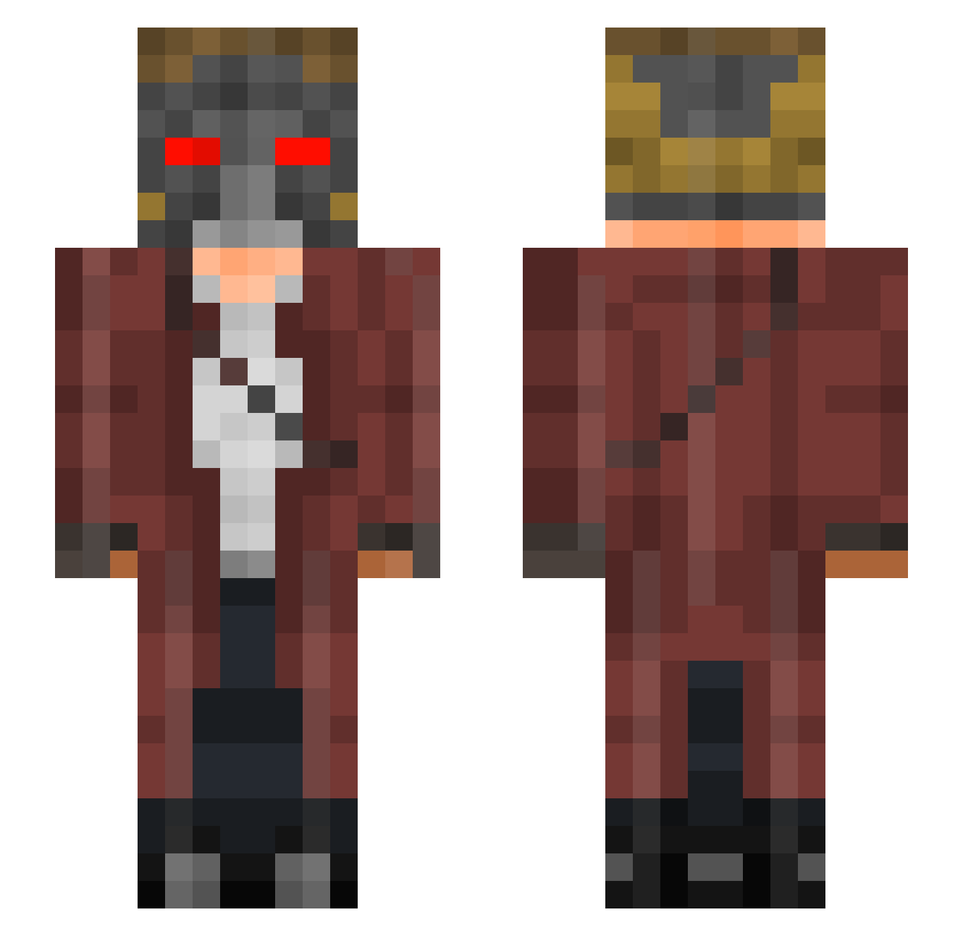Frixxs Minecraft skin, front and back view