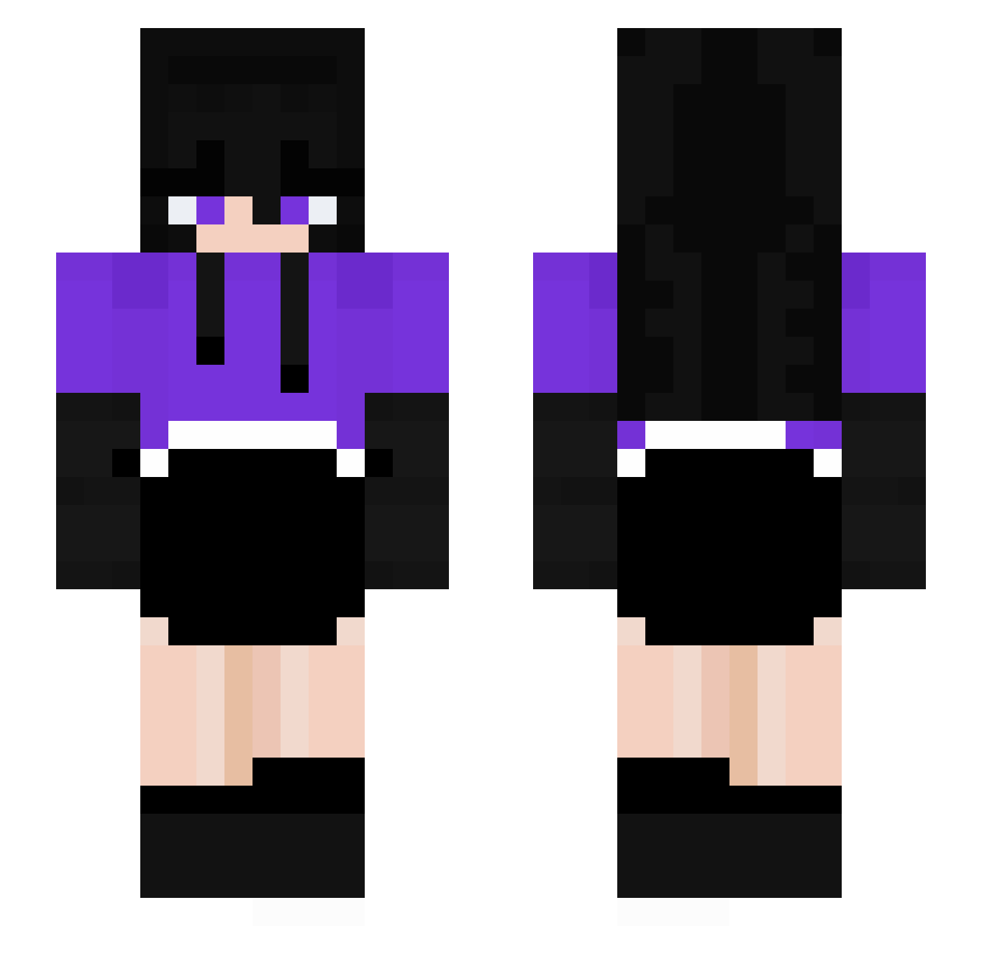 TW_VoidNight Minecraft skin, front and back view