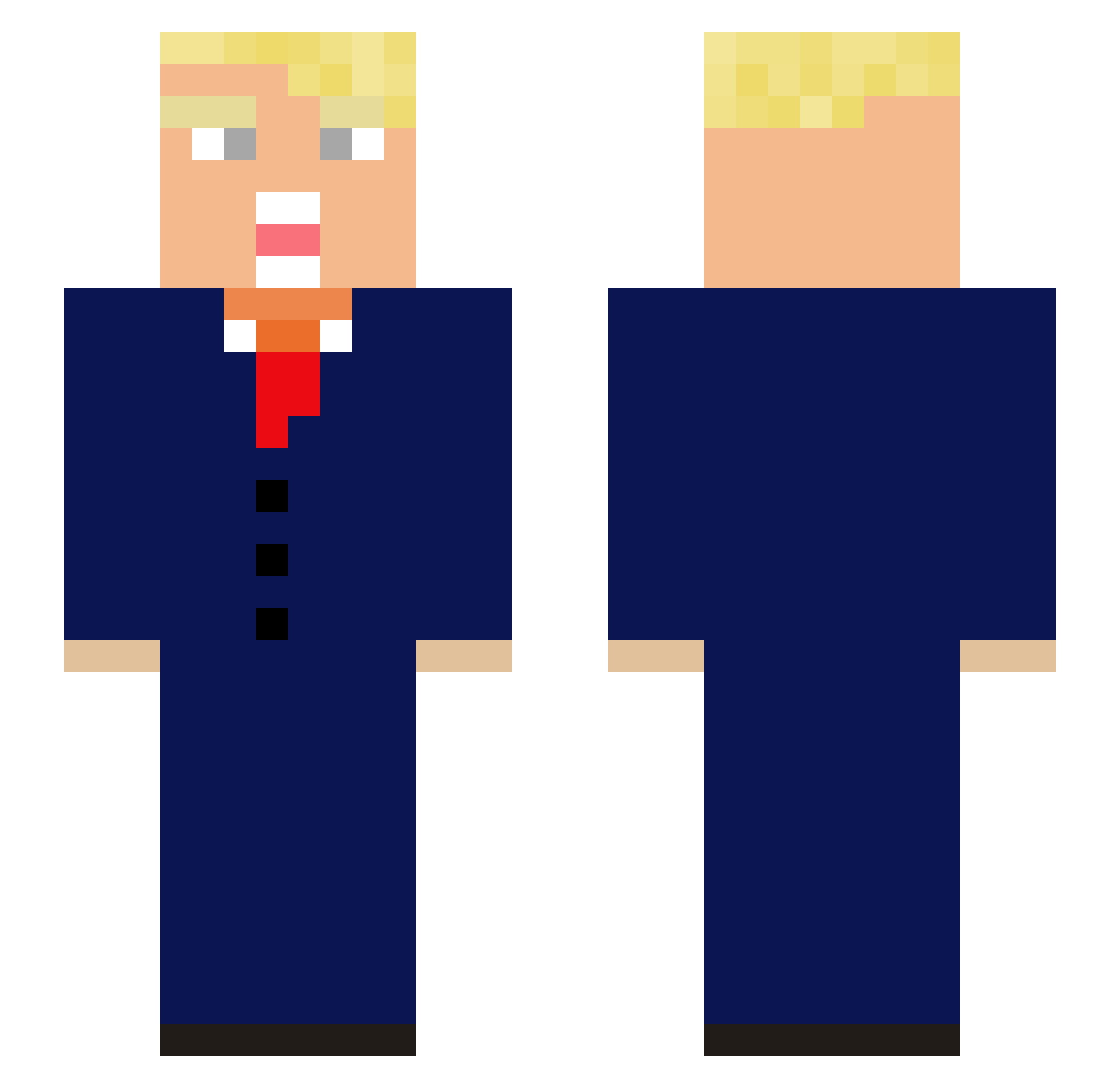 autotomized_ Minecraft skin, front and back view