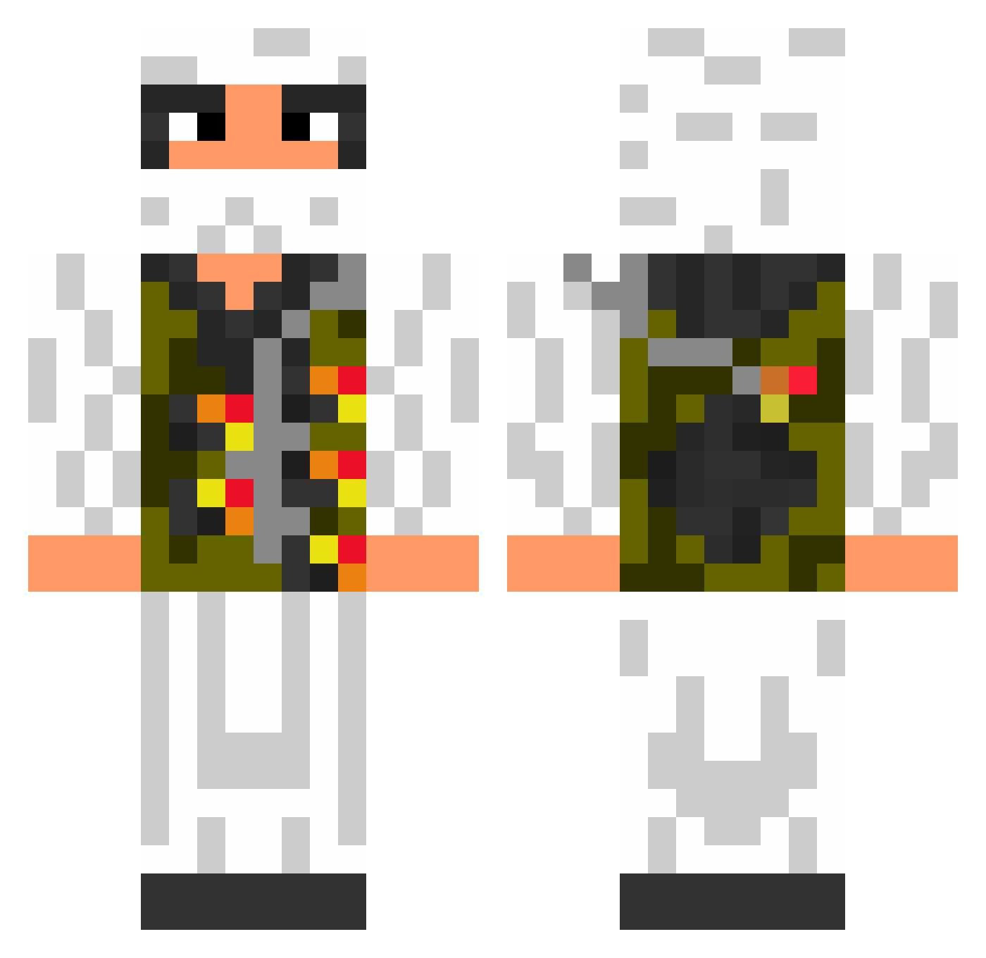 Bonloy Minecraft skin, front and back view