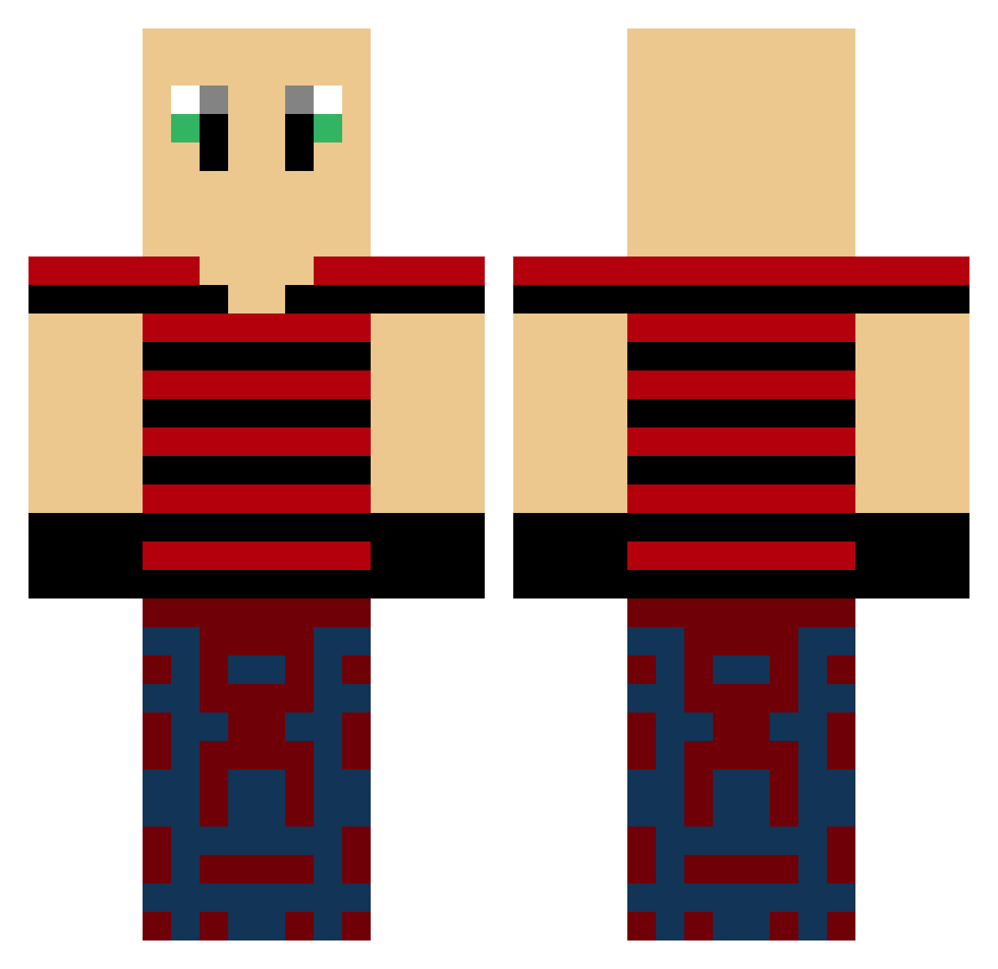 The_Crimson_Coat Minecraft skin, front and back view