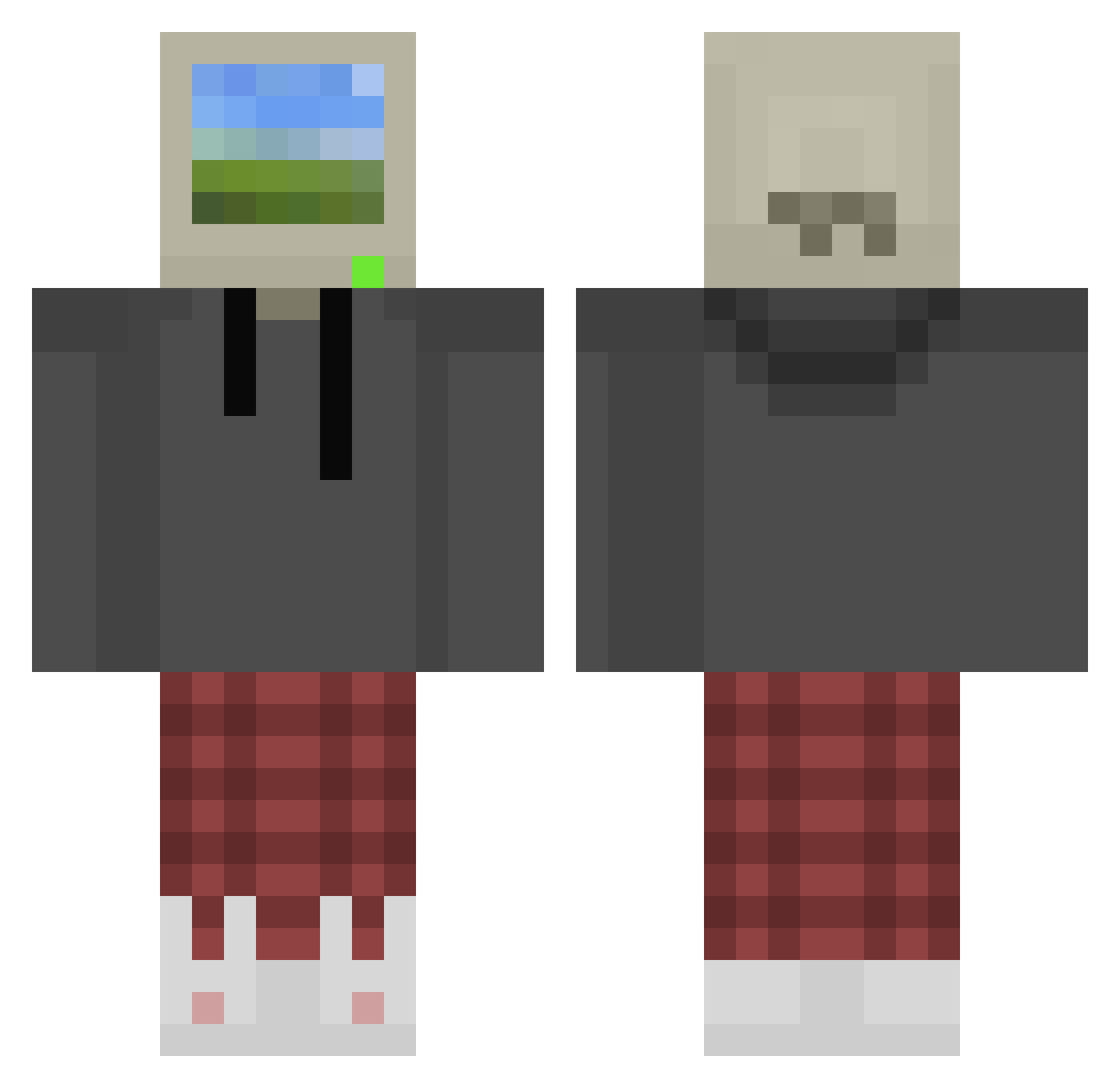 SirReginaldFox Minecraft skin, front and back view