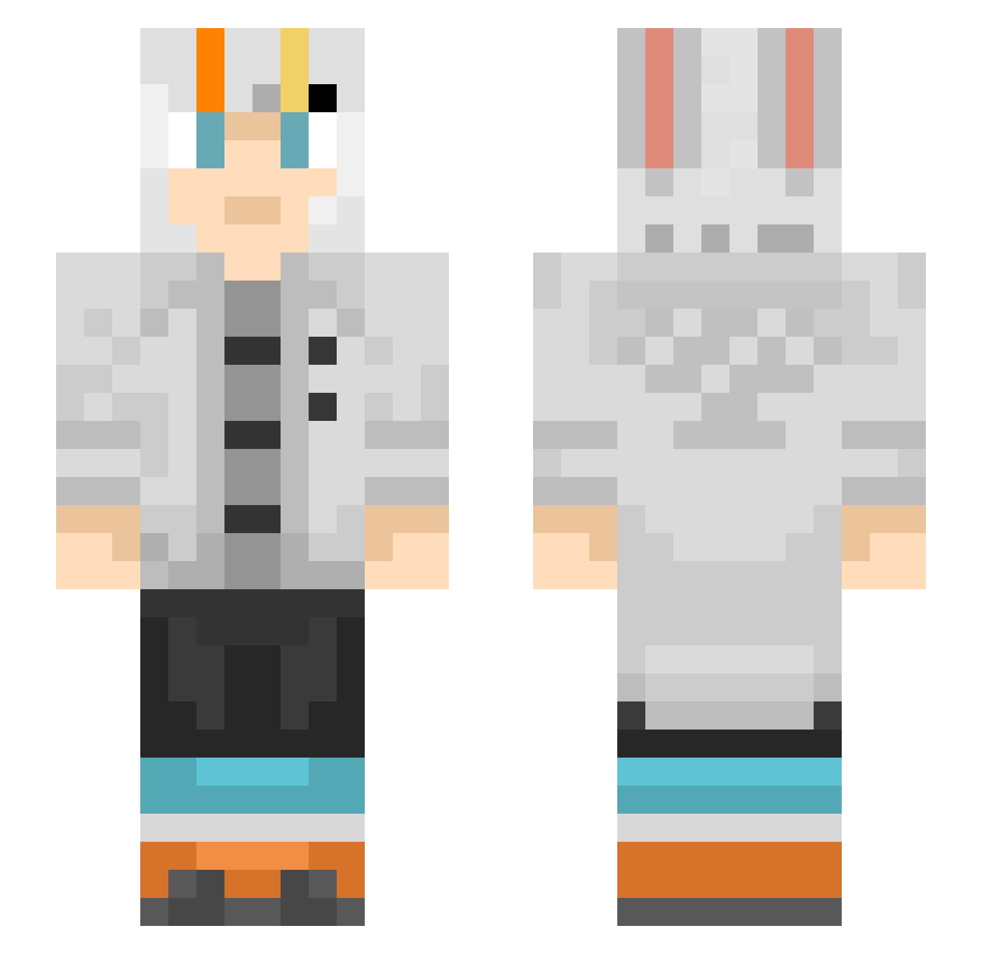 Qwertyguy65 Minecraft skin, front and back view