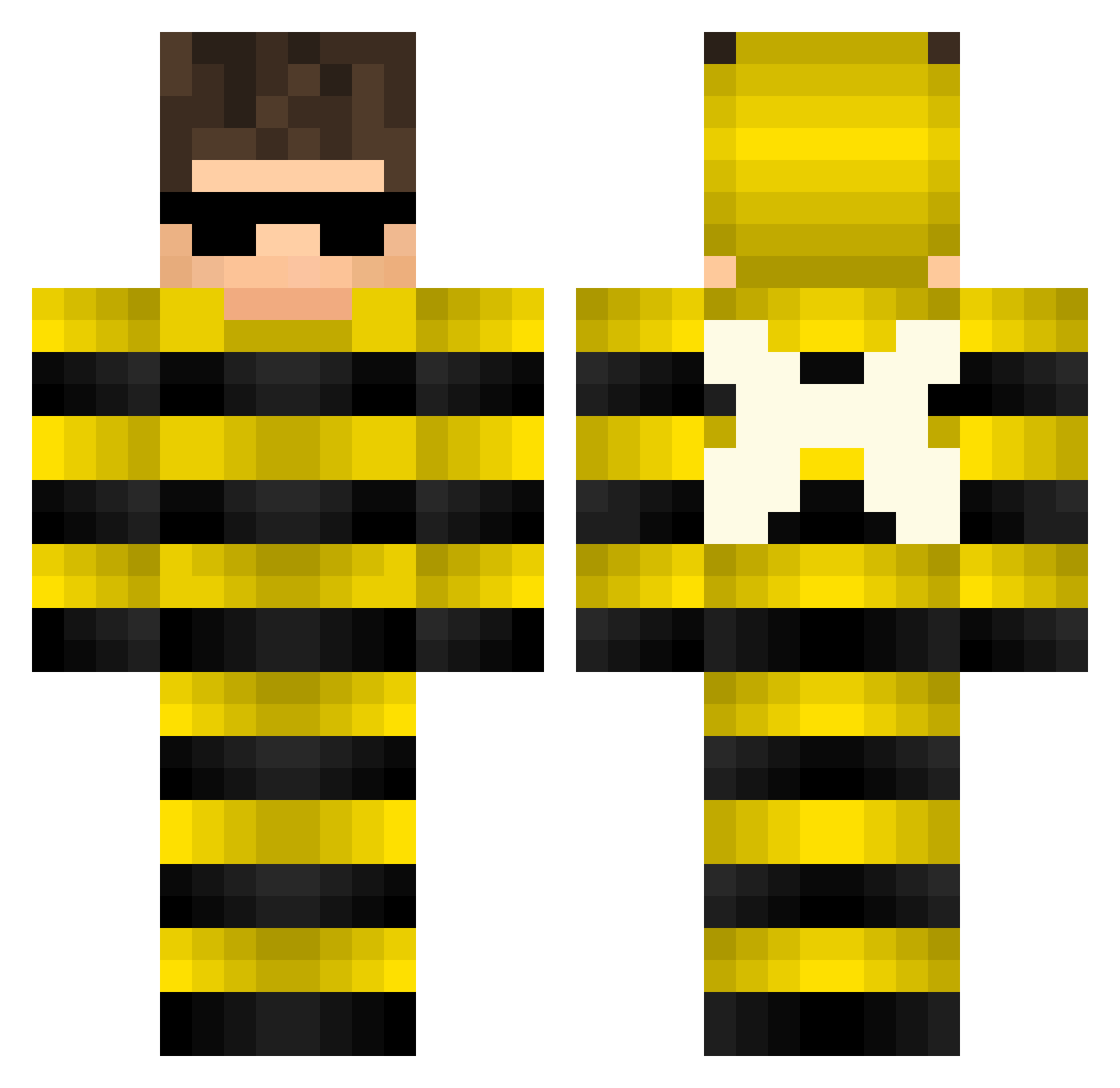 Zapfi Minecraft skin, front and back view