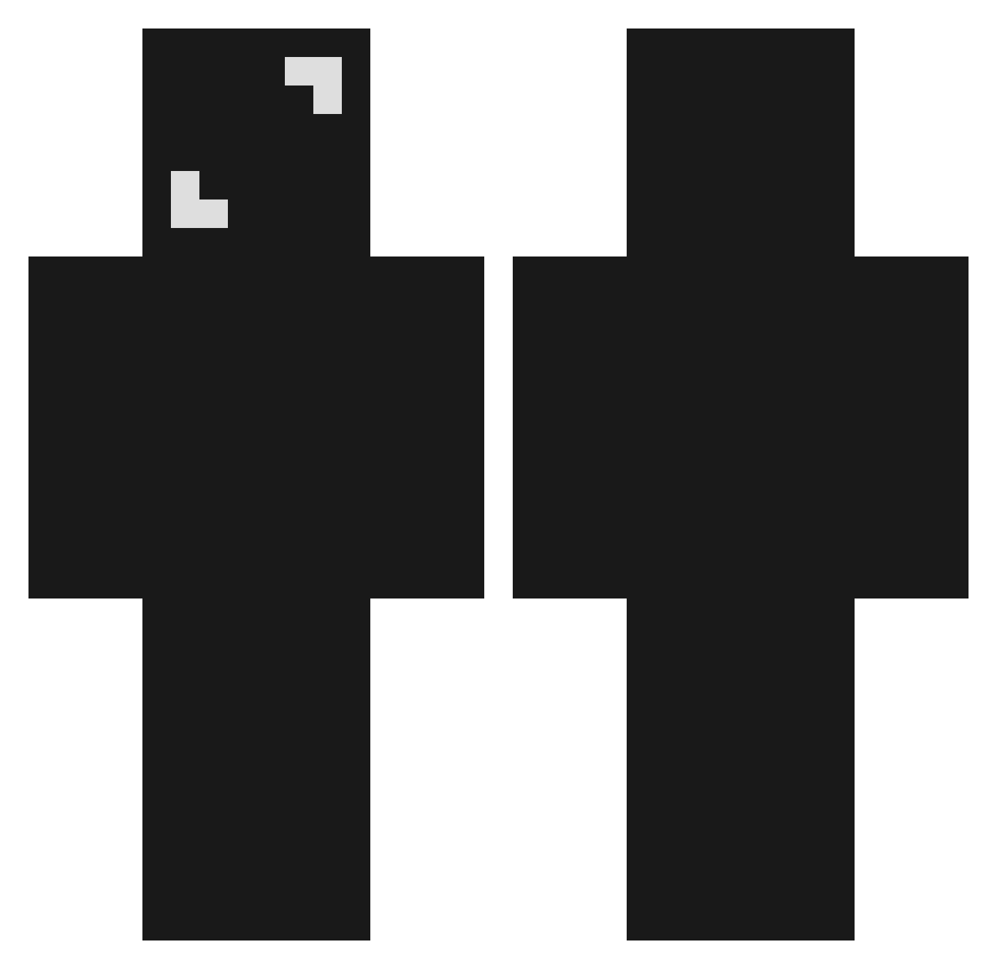 Vakonium Minecraft skin, front and back view