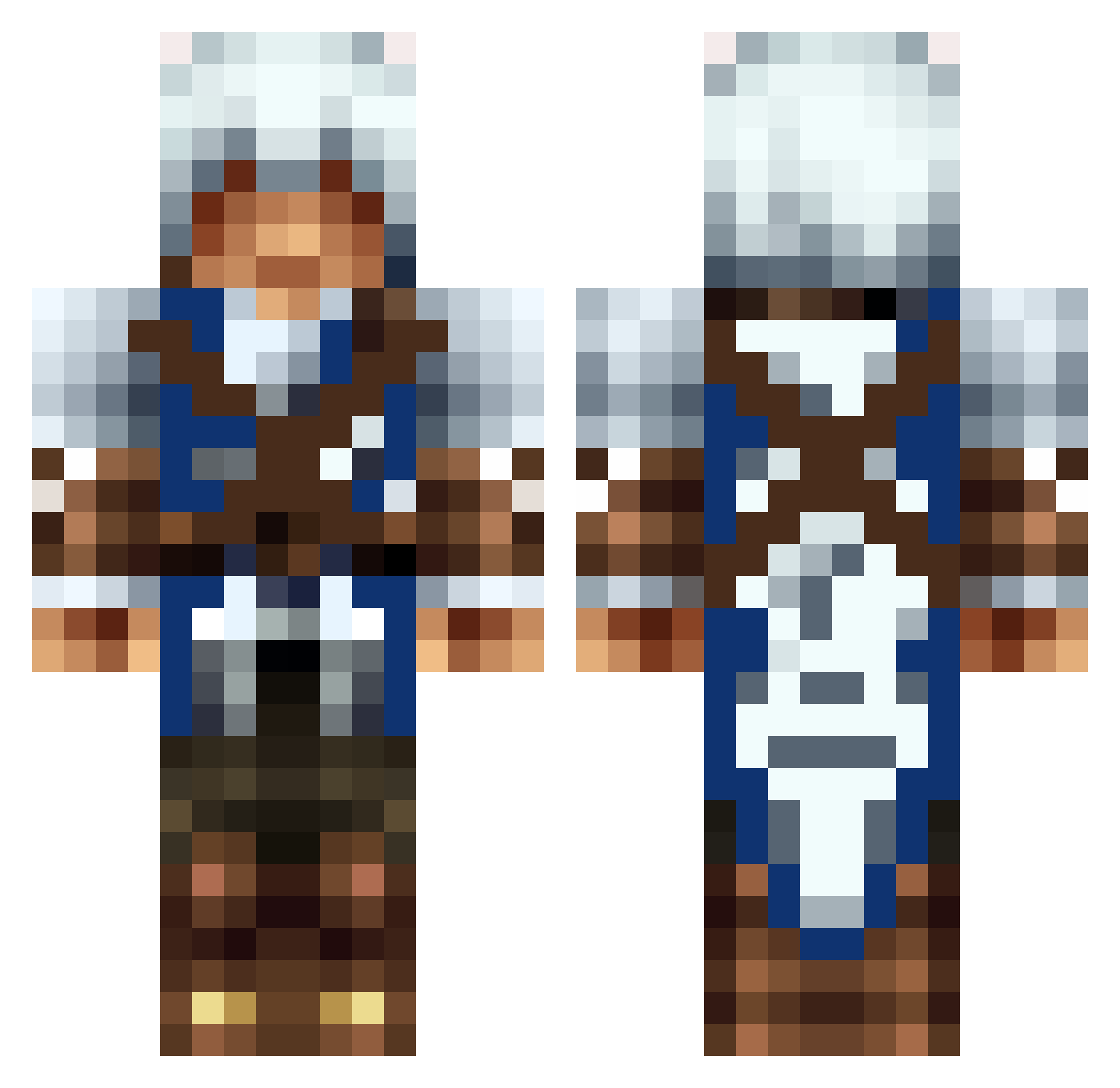 hexerei Minecraft skin, front and back view