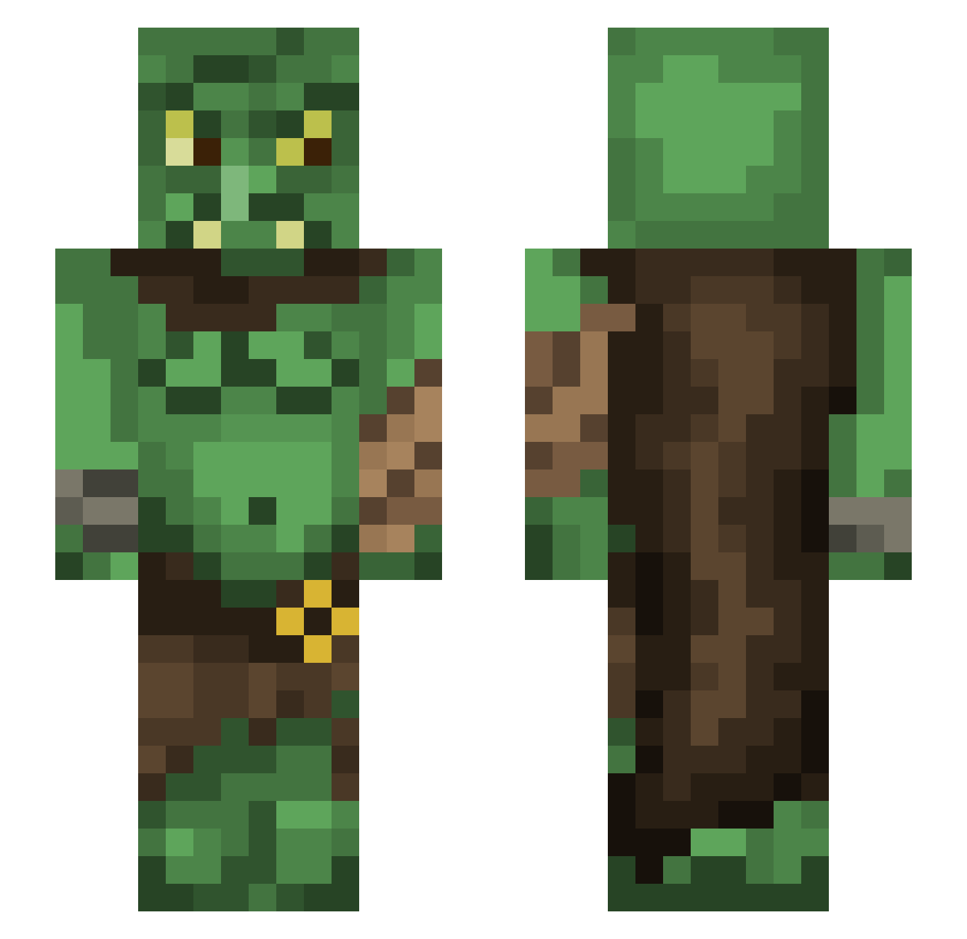 Hecking_Fricker Minecraft skin, front and back view