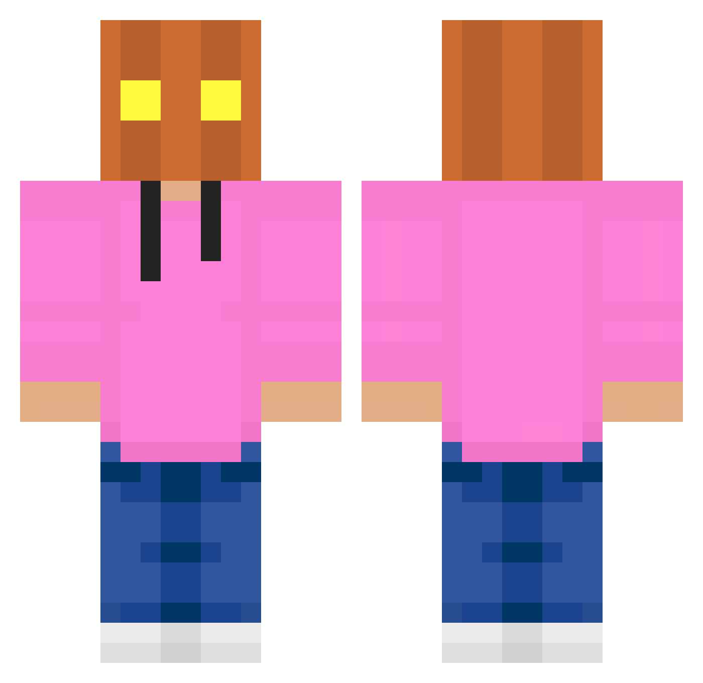 Whlspy Minecraft skin, front and back view