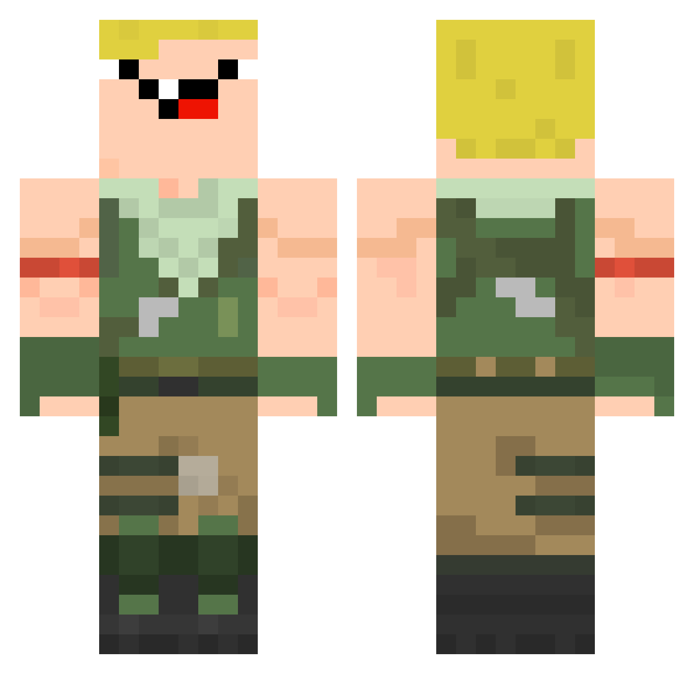 suga0 Minecraft skin, front and back view