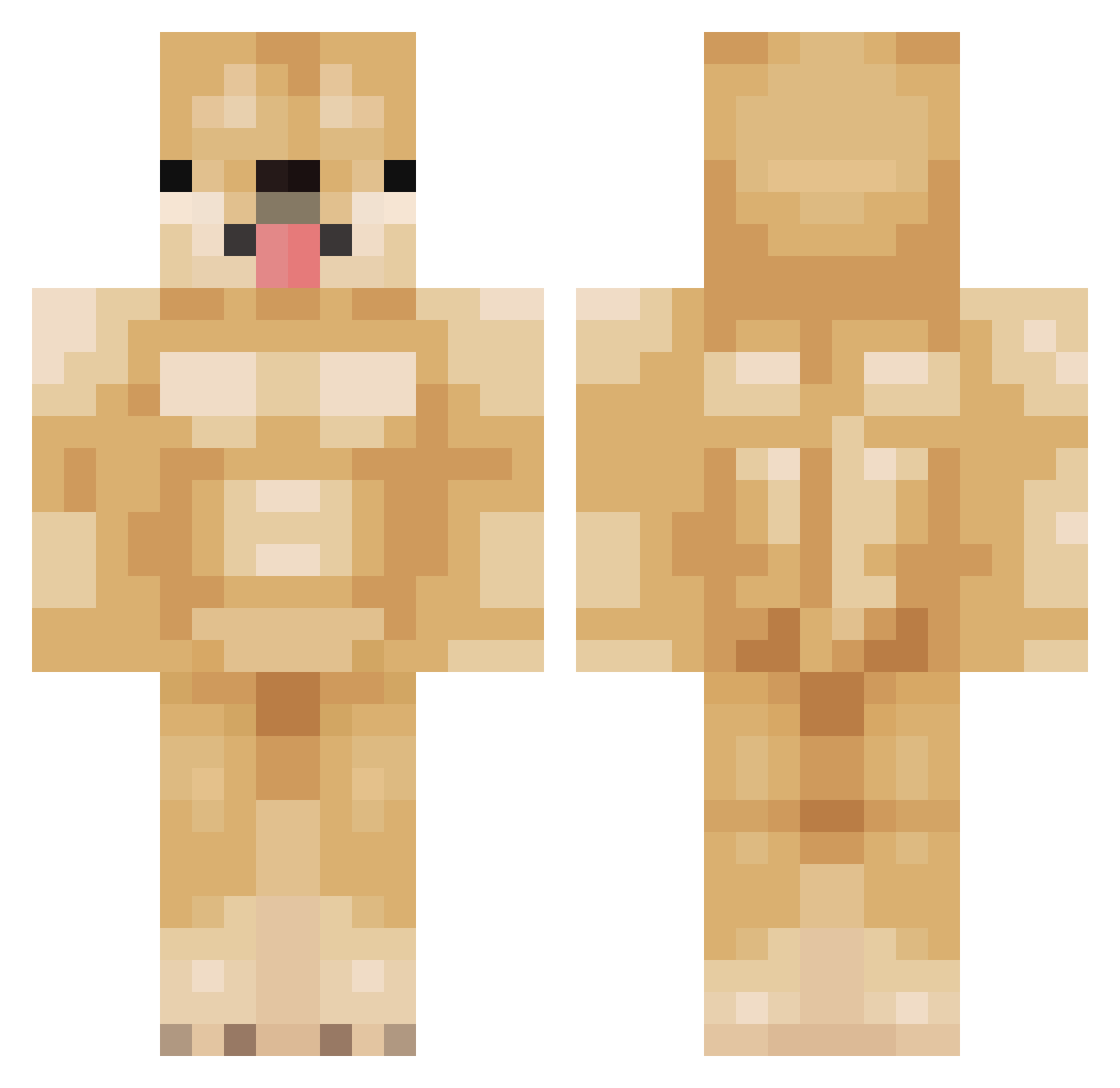 madtuskan Minecraft skin, front and back view