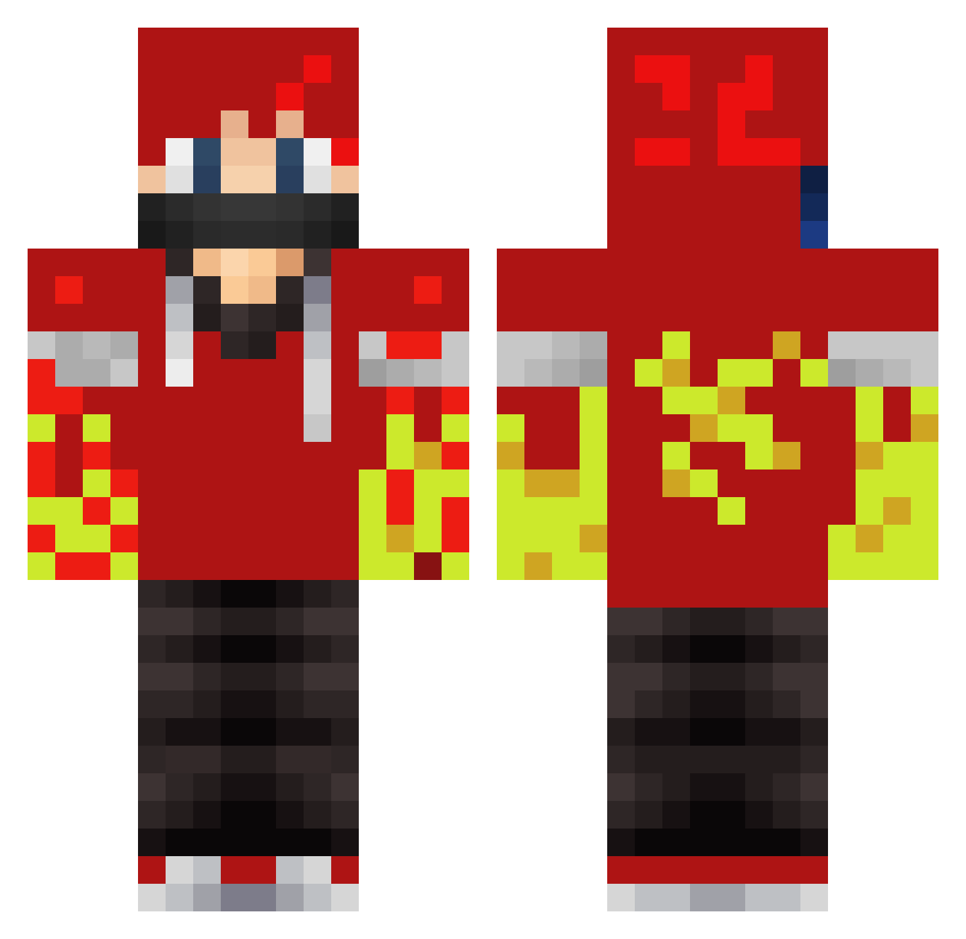 TwinBlade5 Minecraft skin, front and back view