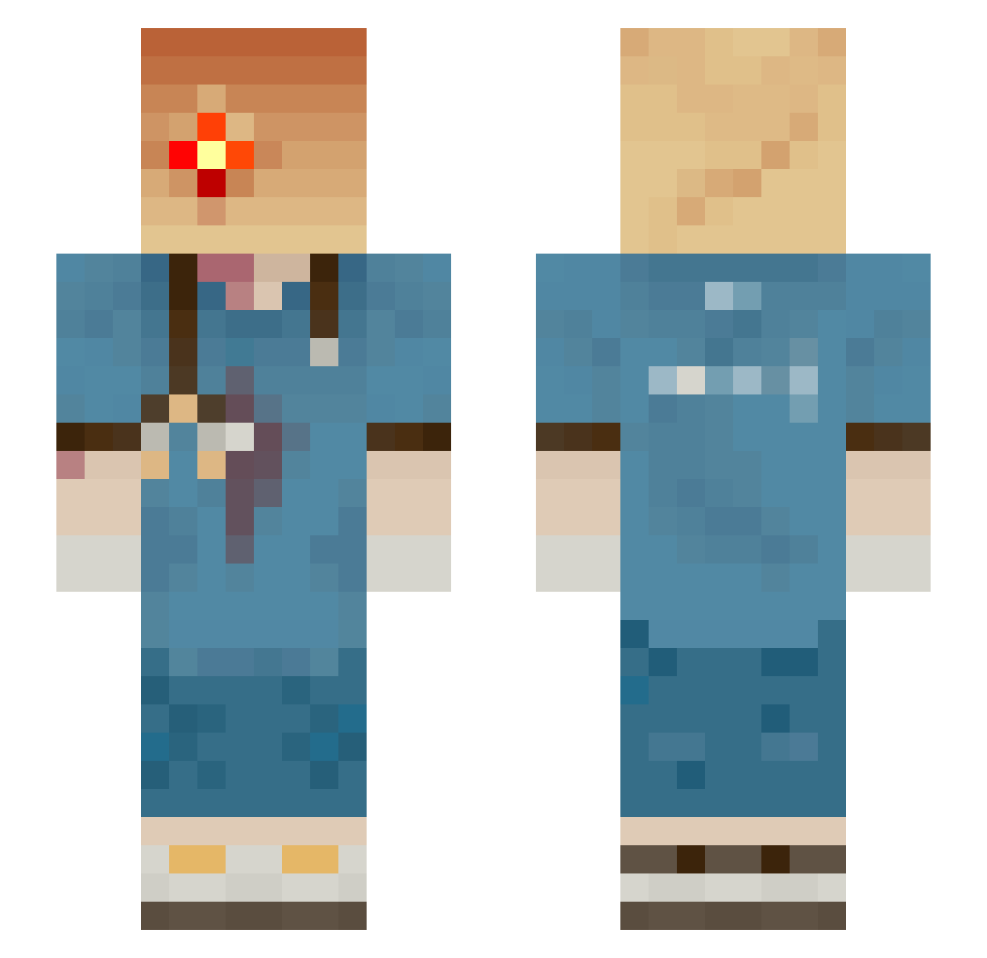 EtherPref Minecraft skin, front and back view