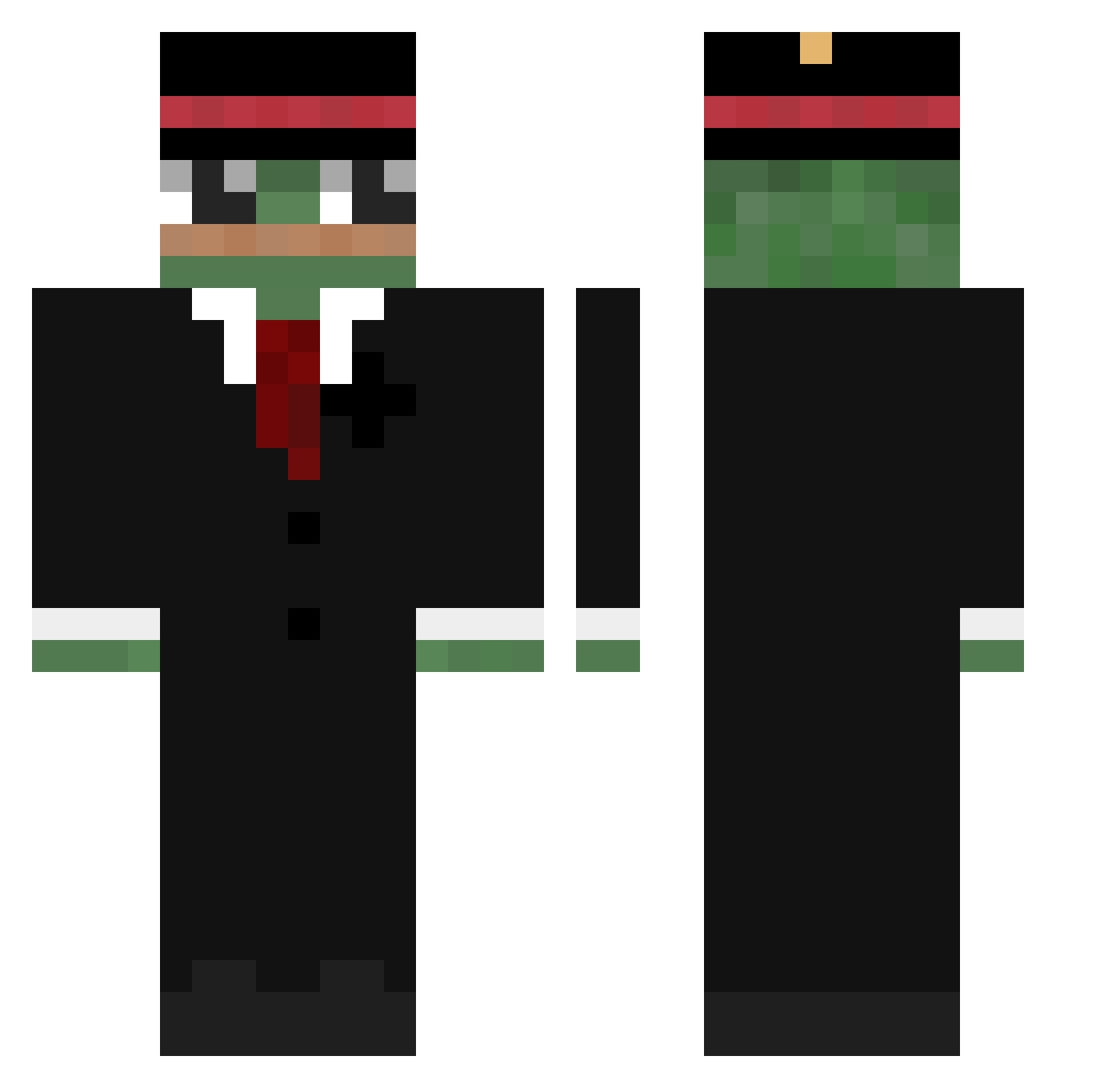 Schmundel Minecraft skin, front and back view