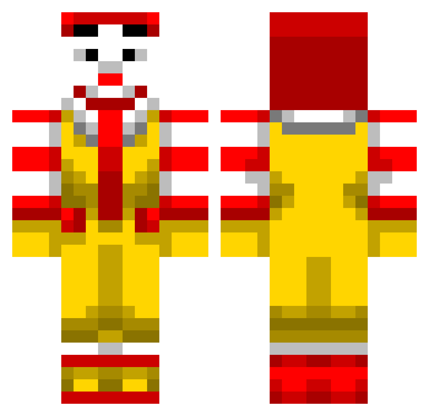 banana_0508 Minecraft skin, front and back view