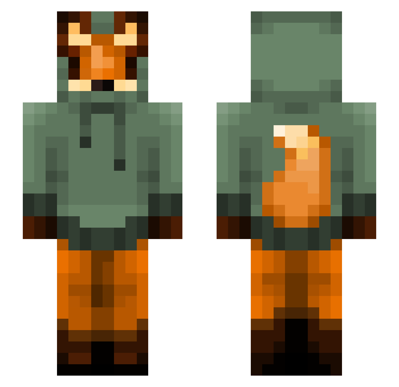 V_feezy Minecraft skin, front and back view