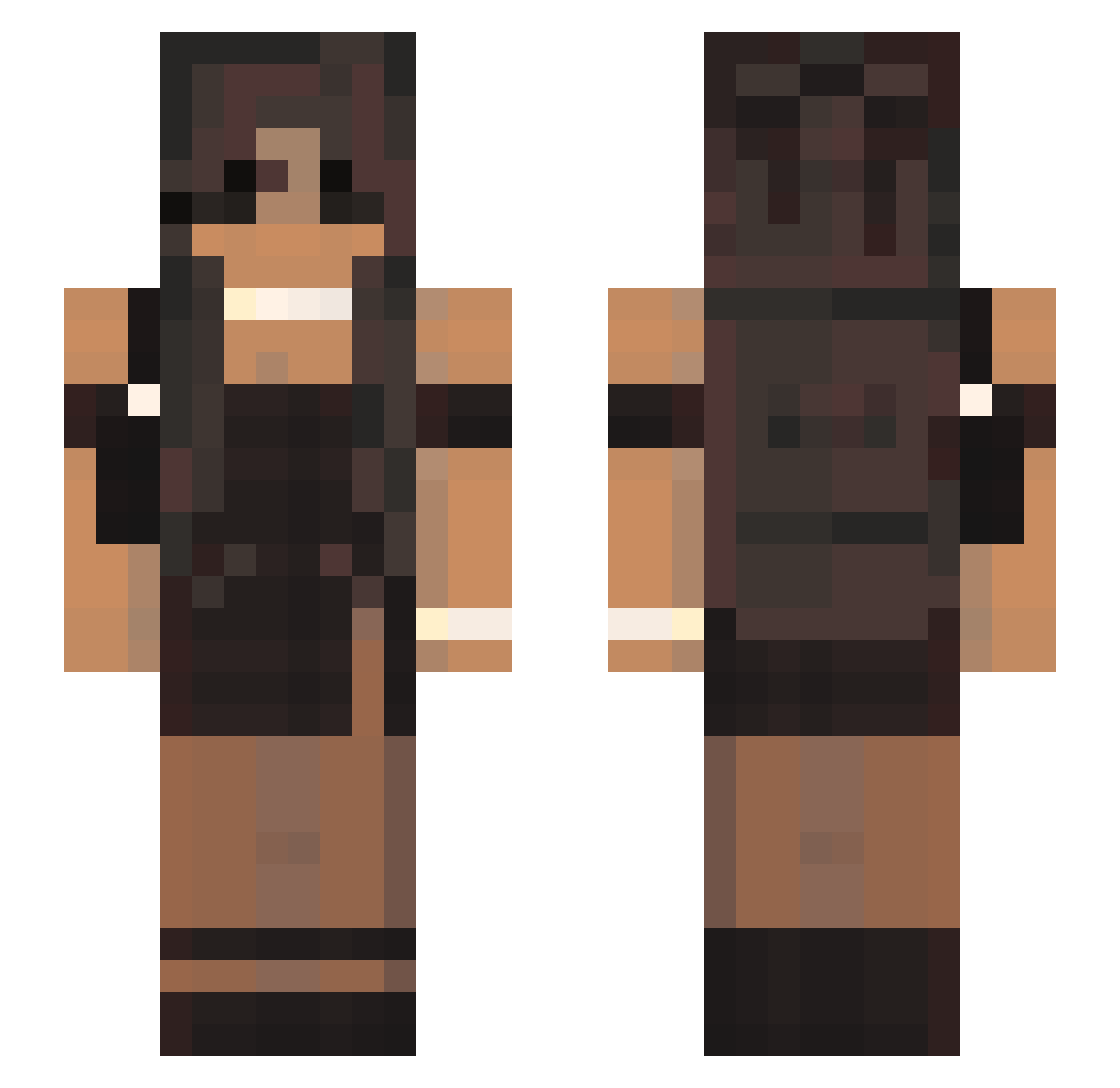 ImPuggyBTW Minecraft skin, front and back view