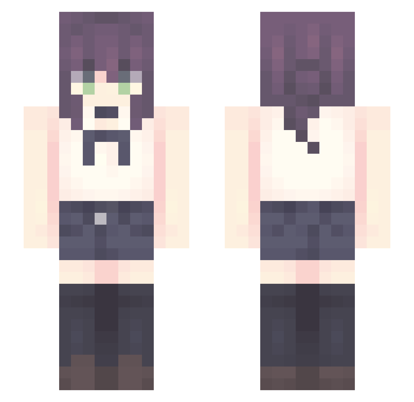 dsuti Minecraft skin, front and back view