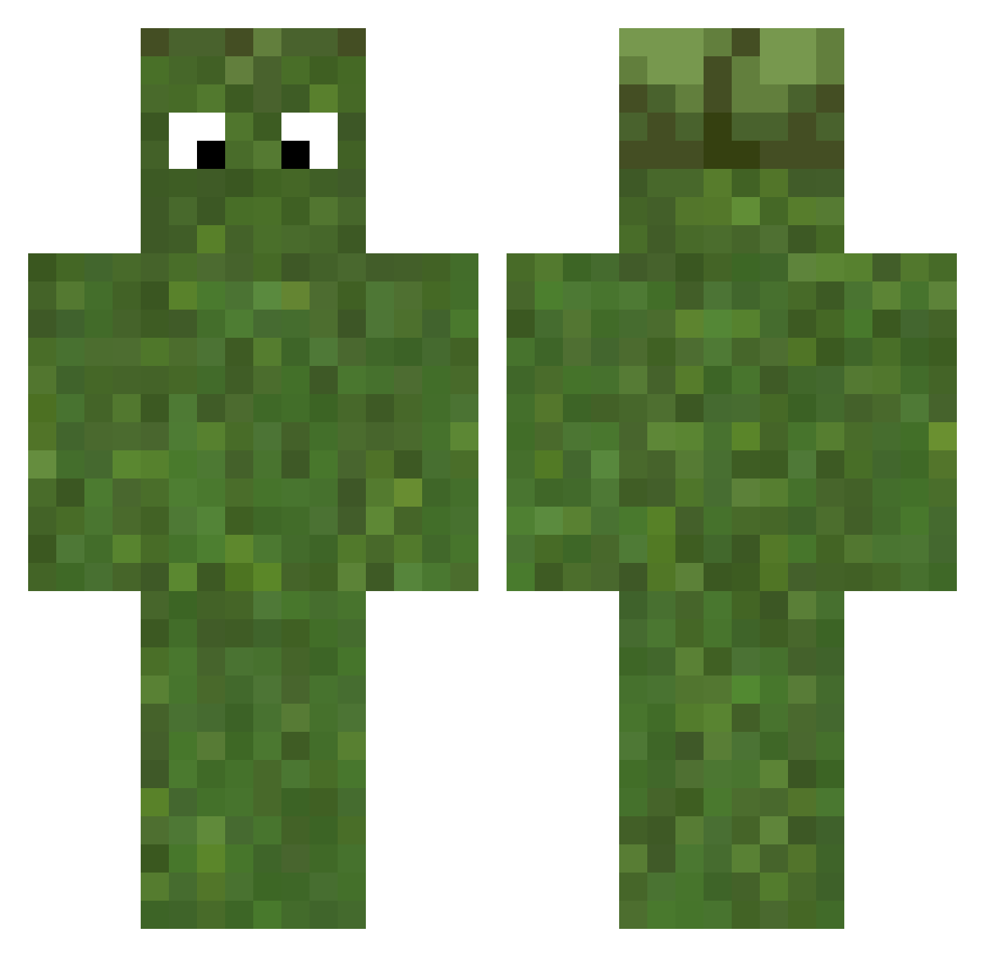 Grass_Individual Minecraft skin, front and back view