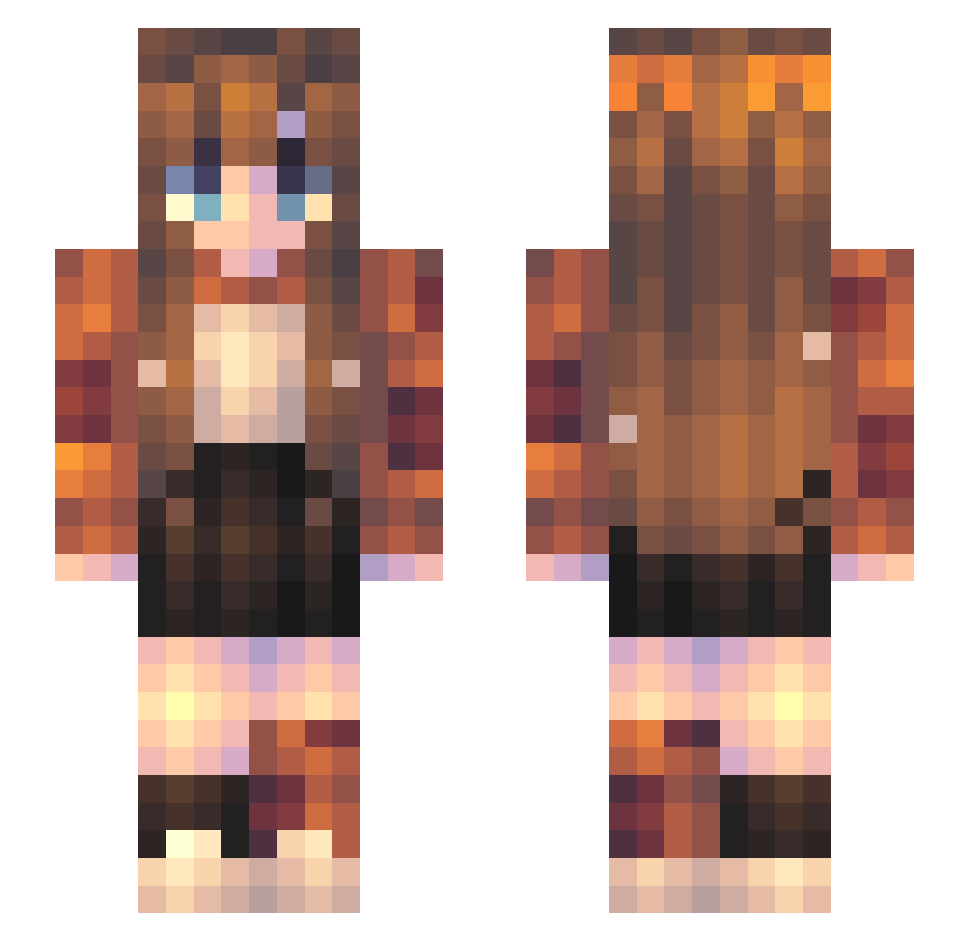 Woman8475 Minecraft skin, front and back view