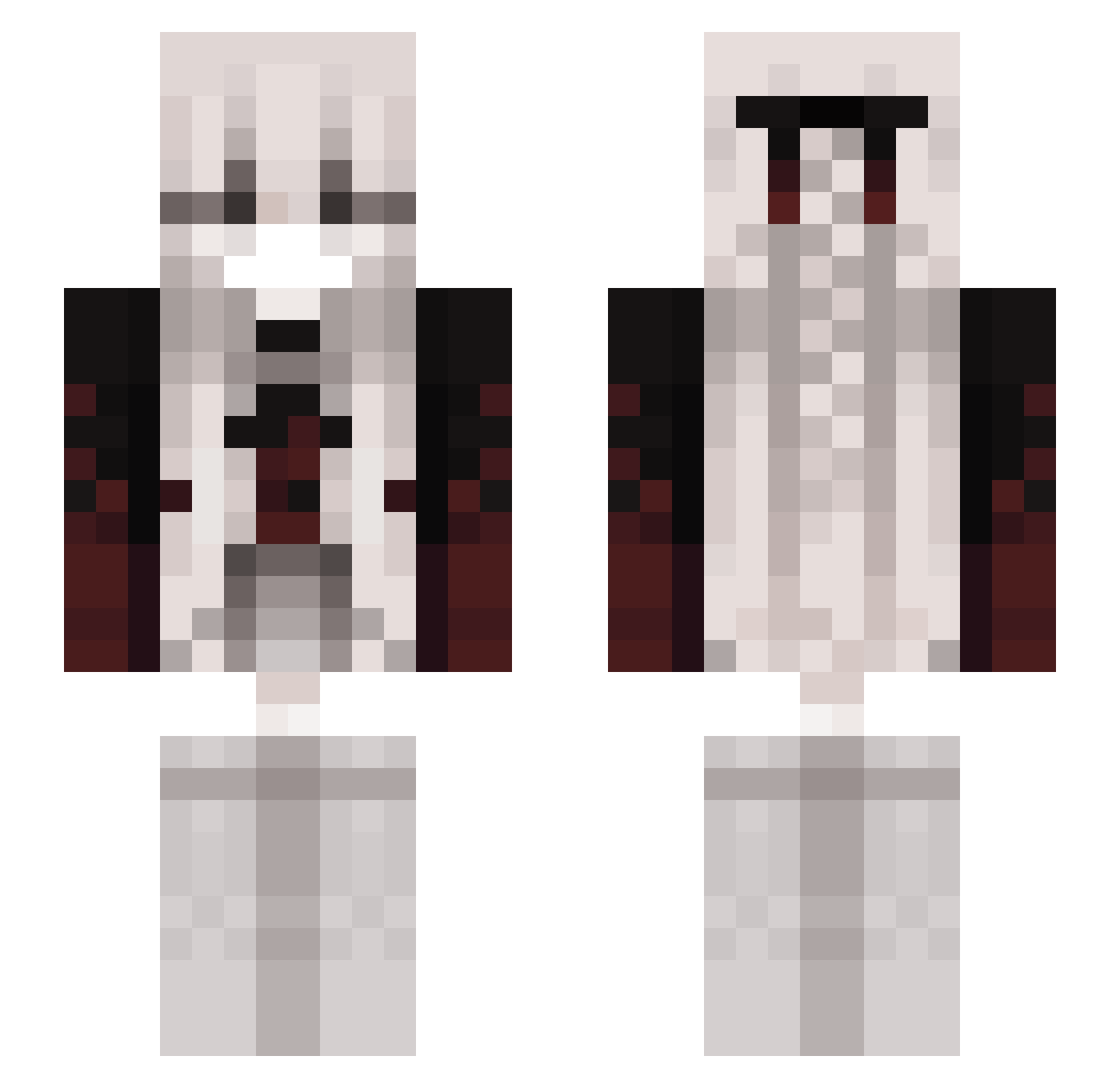 Sh1rayukii Minecraft skin, front and back view