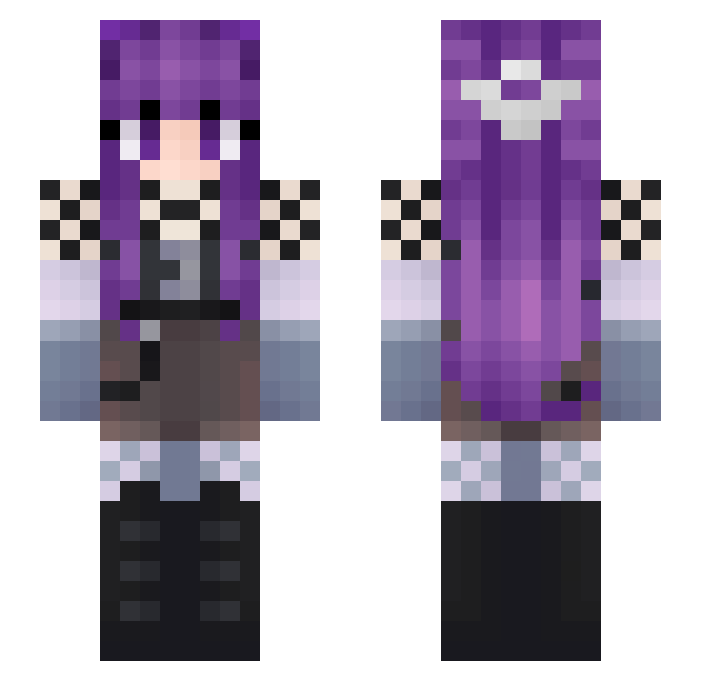 Arothell Minecraft skin, front and back view