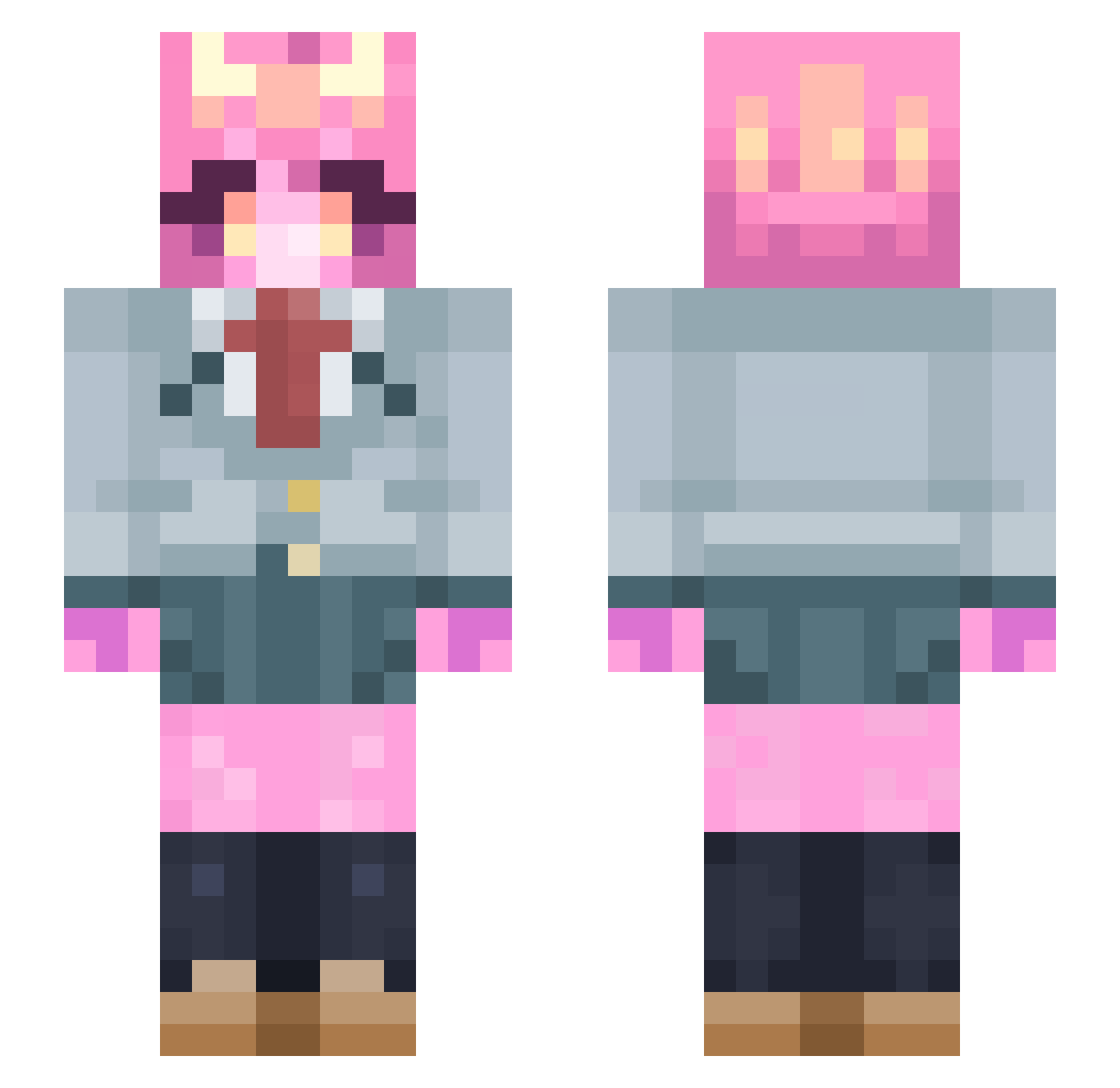 CookieBlizz Minecraft skin, front and back view