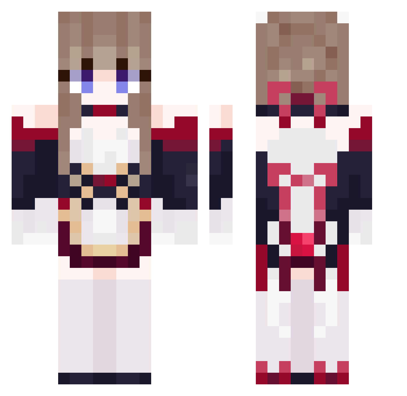 runsunny Minecraft skin, front and back view