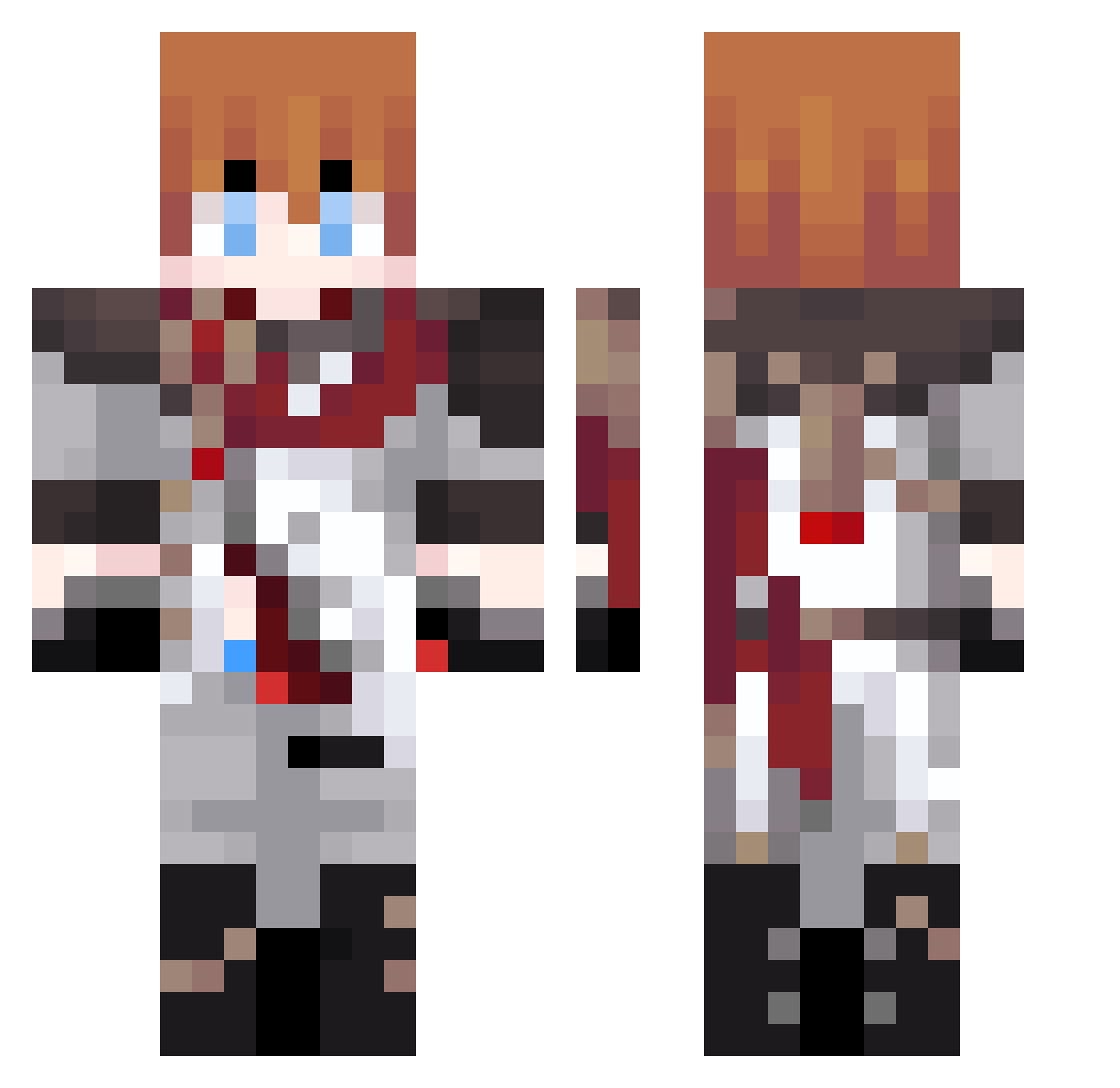 TLXiaote Minecraft skin, front and back view