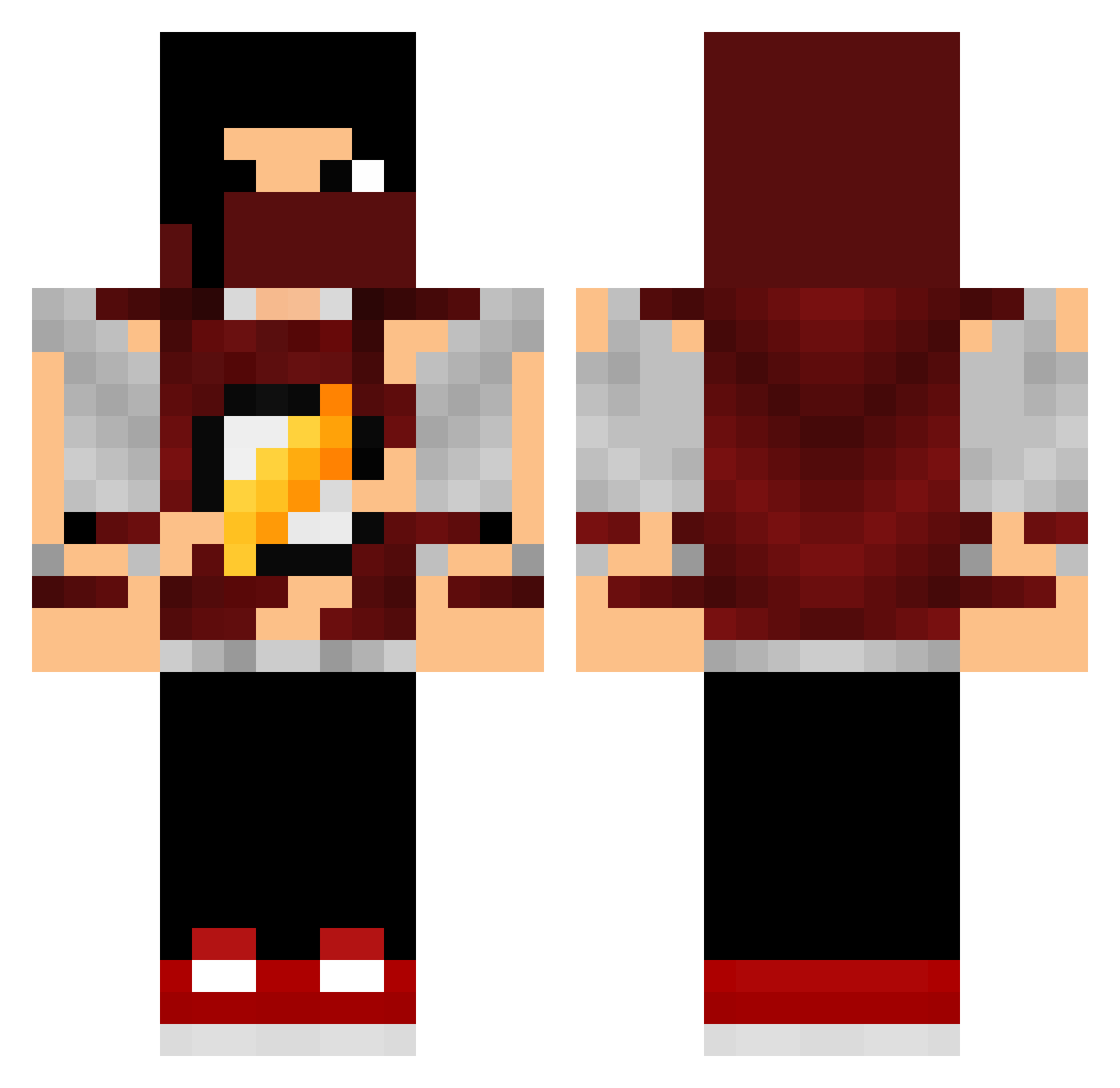 inaco Minecraft skin, front and back view