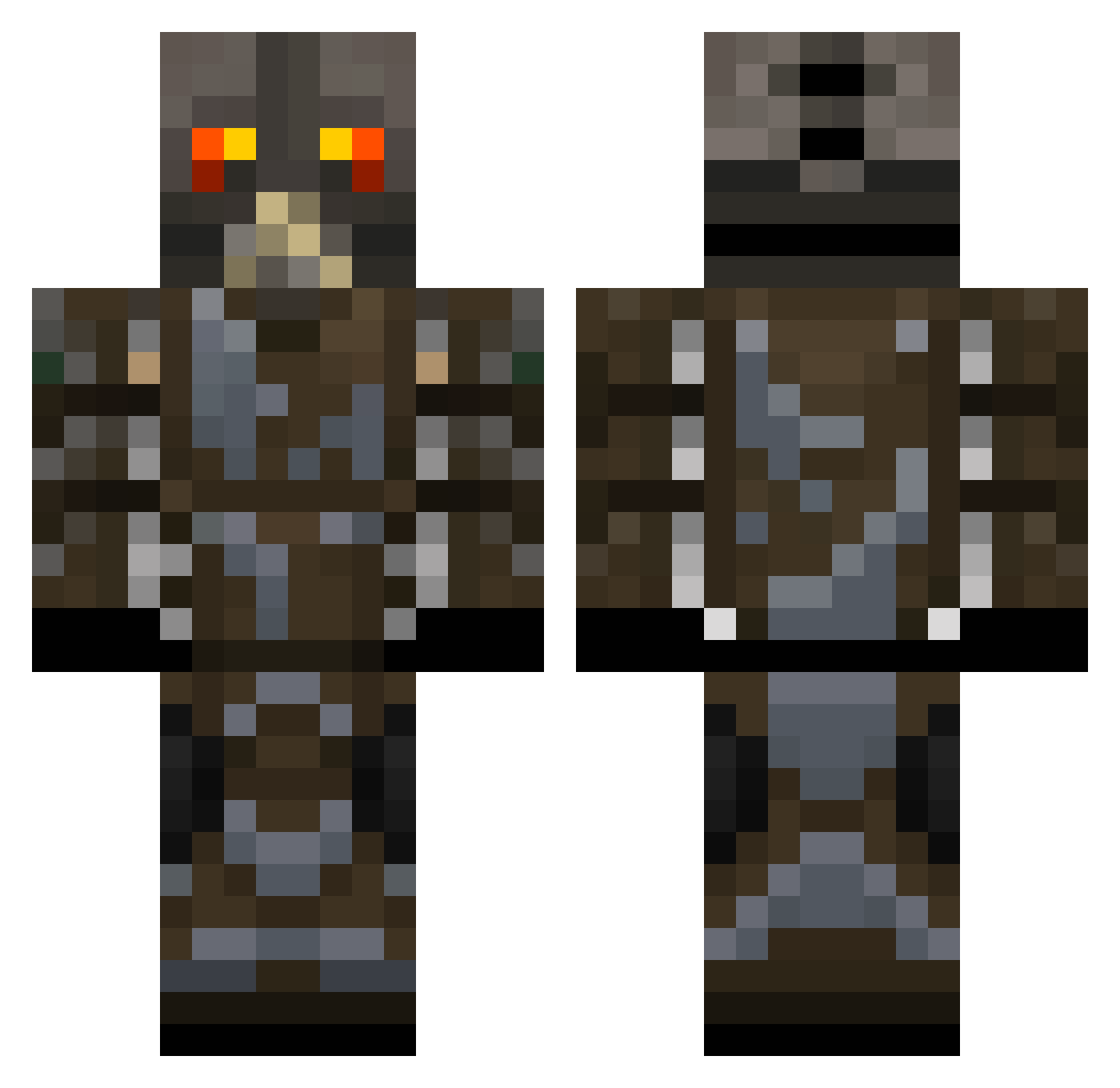 Donkeyboom Minecraft skin, front and back view