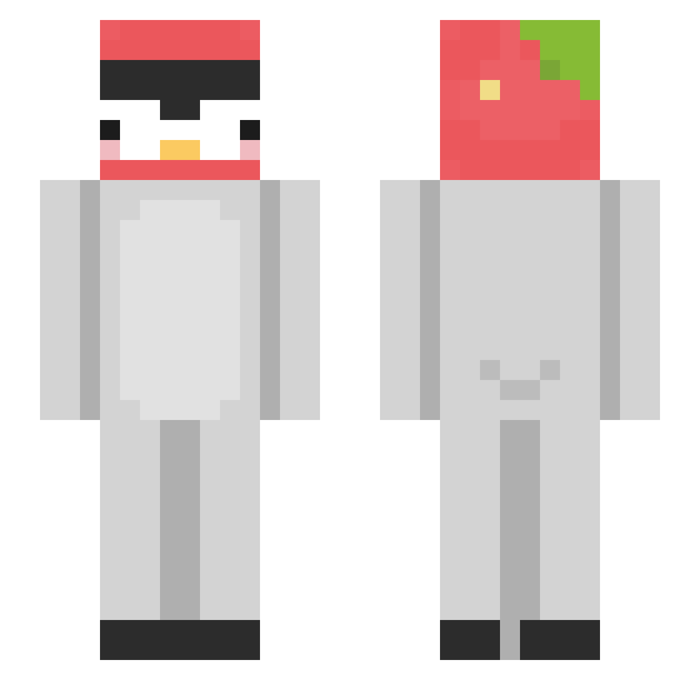 fioo Minecraft skin, front and back view