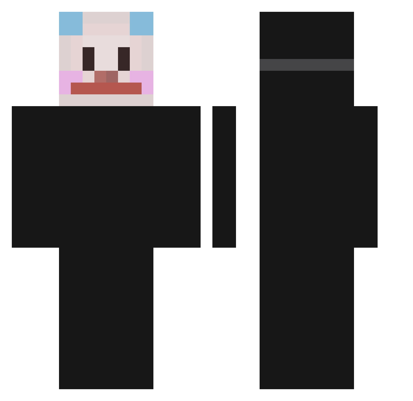 zTxmo Minecraft skin, front and back view