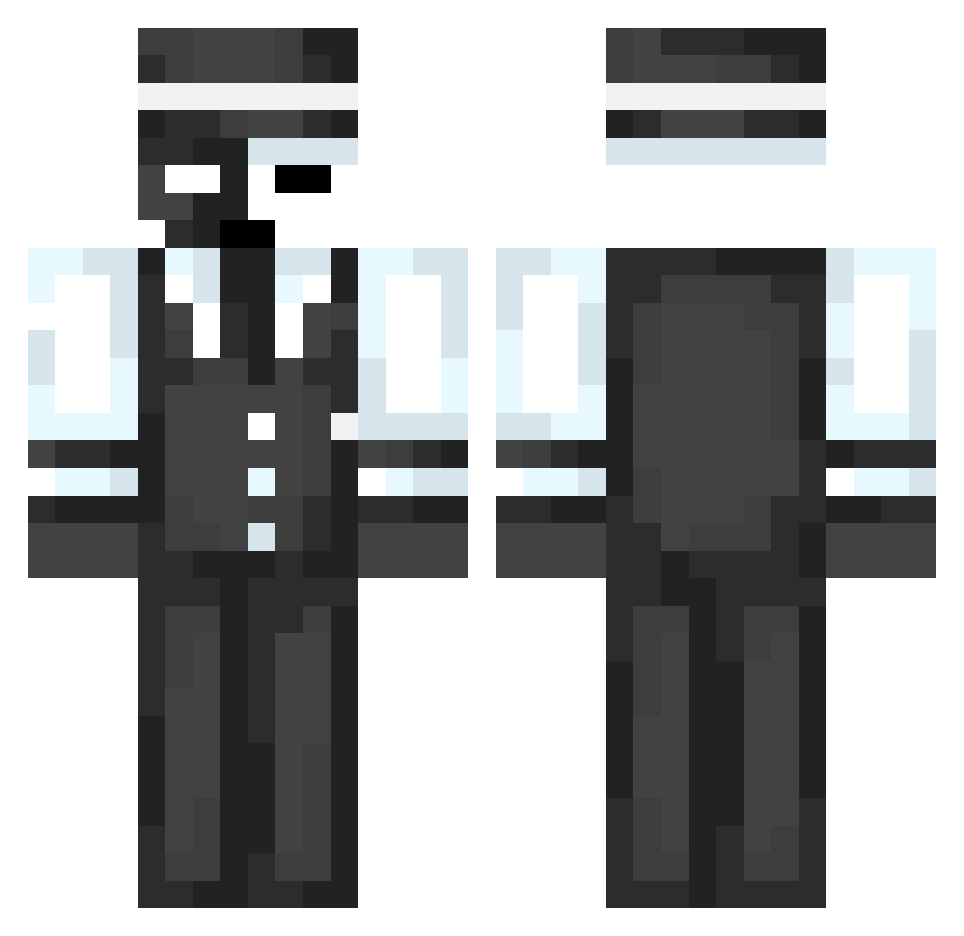 RazorToxicYT Minecraft skin, front and back view