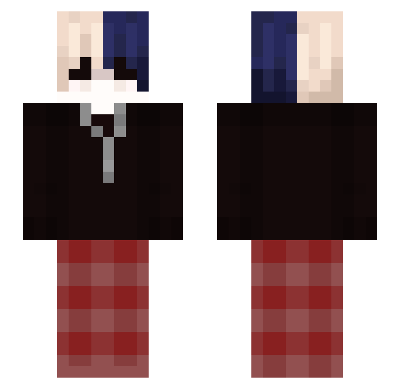 poverrty Minecraft skin, front and back view