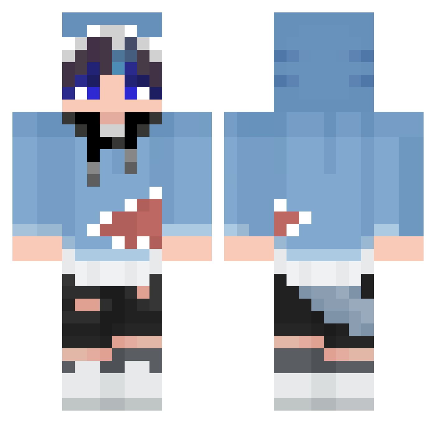 Tqwn3att Minecraft skin, front and back view