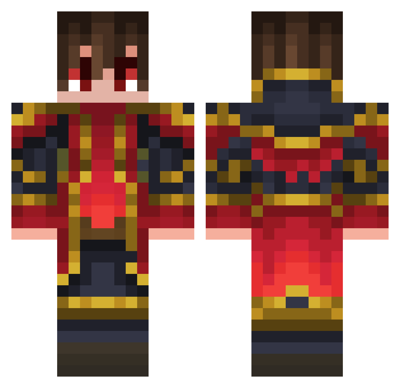 curable Minecraft skin, front and back view