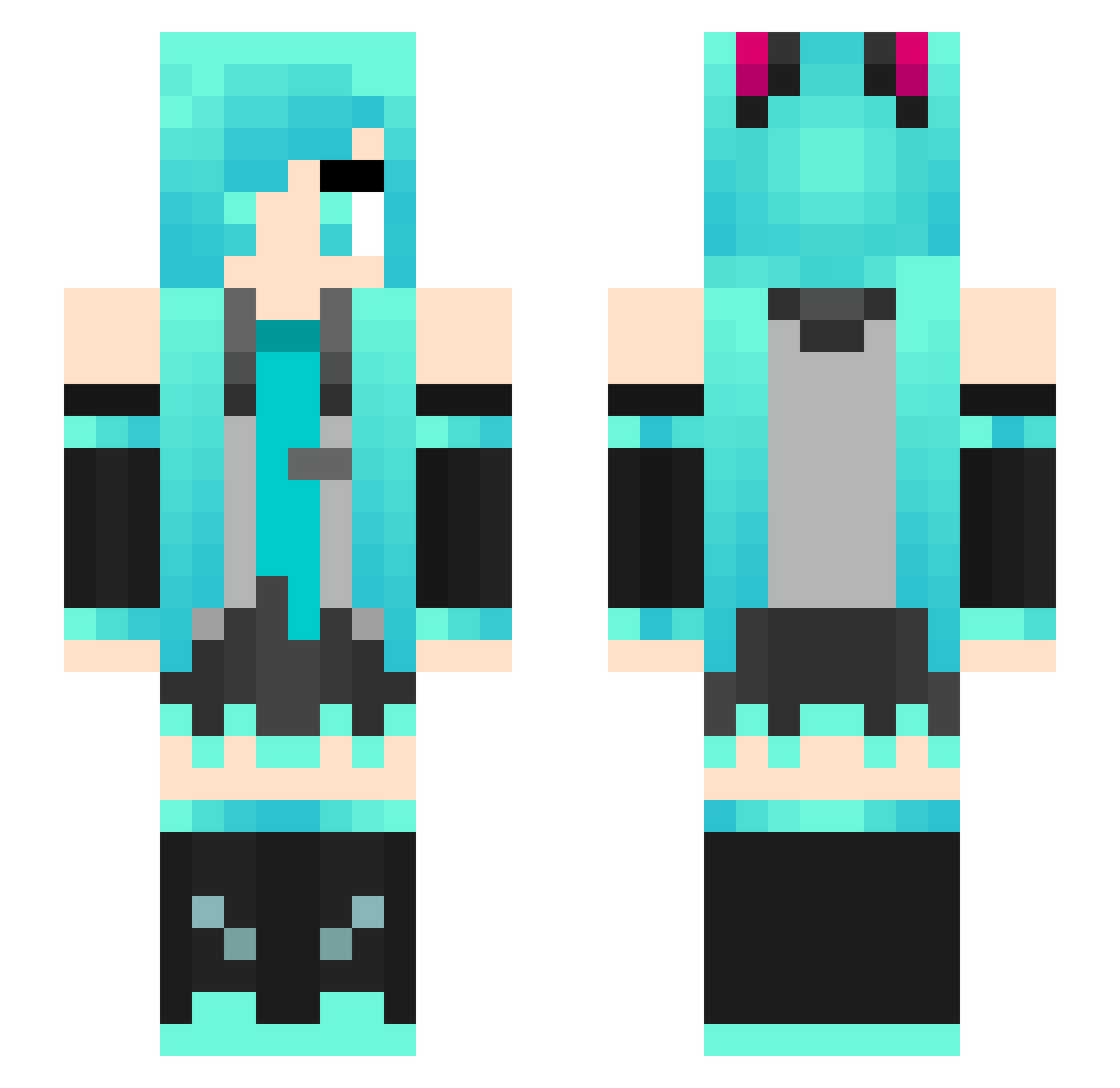 Sweet_QQ Minecraft skin, front and back view