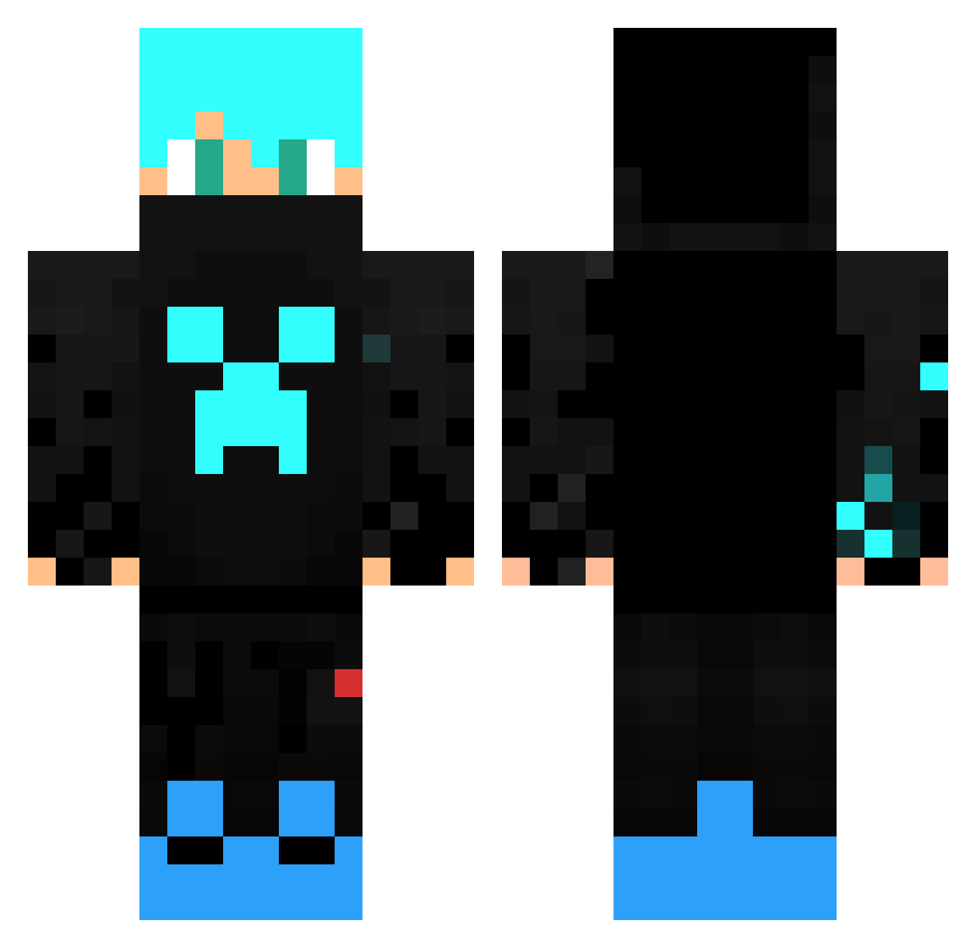 Axiang_RaHa Minecraft skin, front and back view