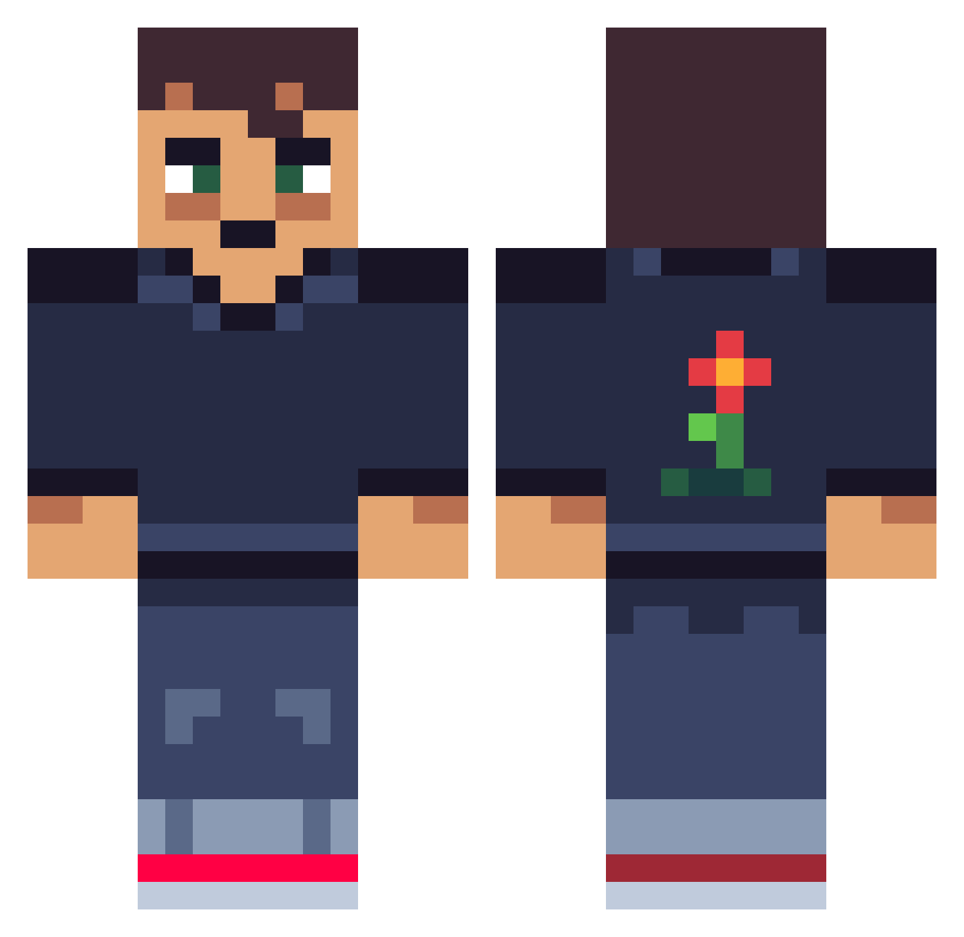 thewatchmaster Minecraft skin, front and back view