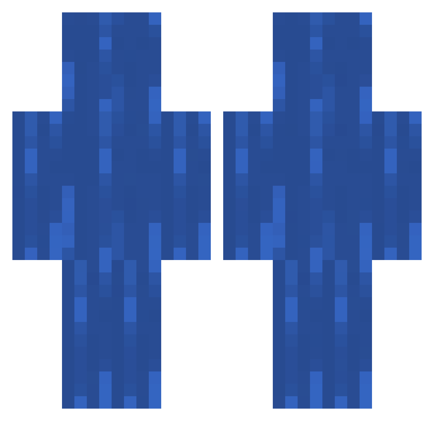 WaterStew Minecraft skin, front and back view